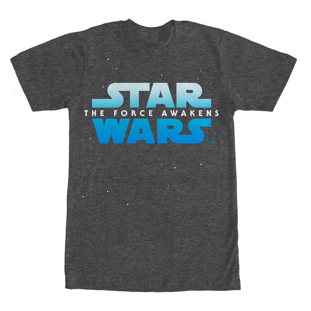 Star Wars Episode 7 Straight Up Logo Gray T-Shirt, Grey