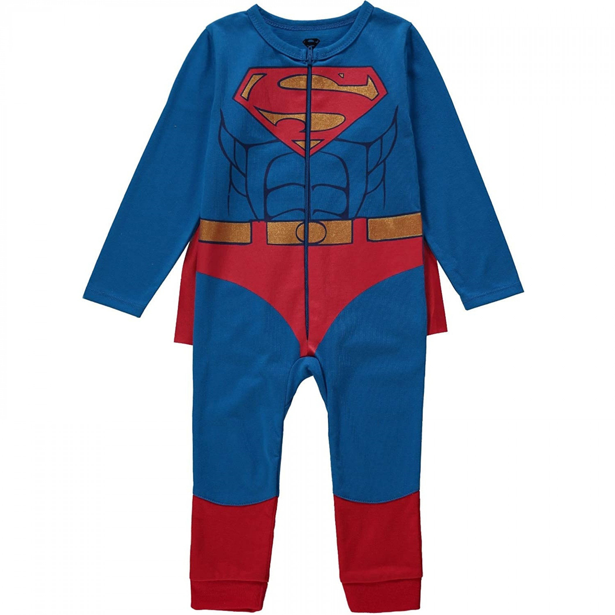 Superman Toddler Dress Up Costume Suit with Cape, Multi-Color