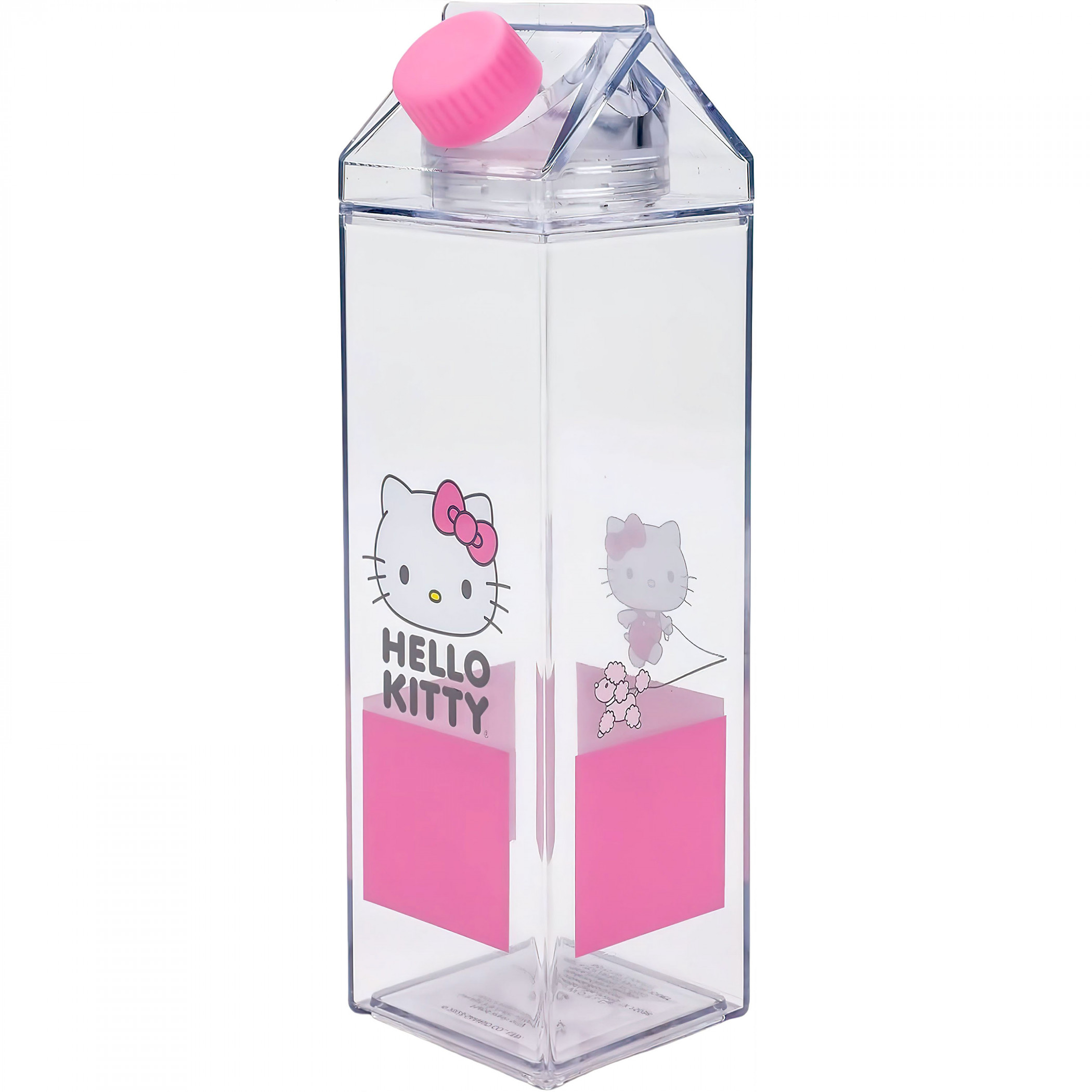 Hello Kitty Milk Carton Shaped 17oz. Water Bottle, Clear