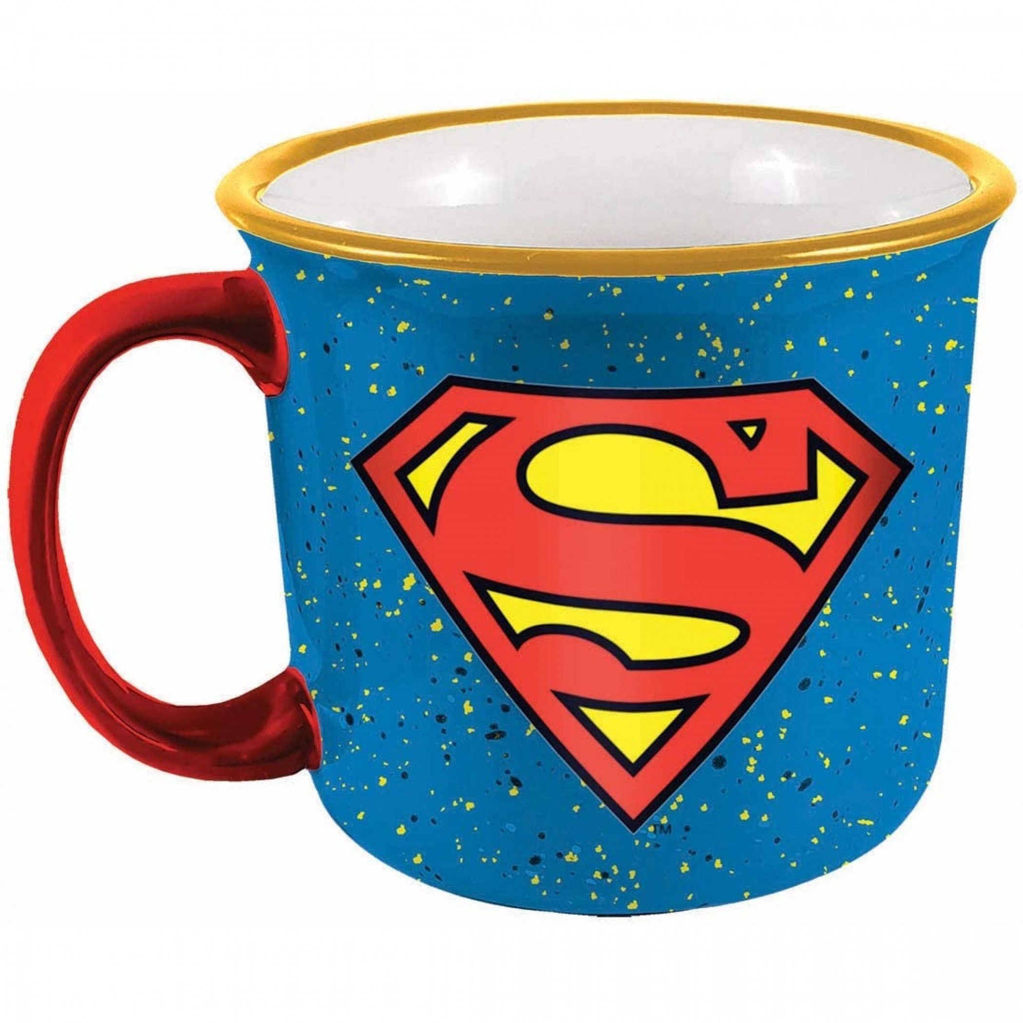 Superman Symbol Ceramic Camper 14oz Mug, Blue
