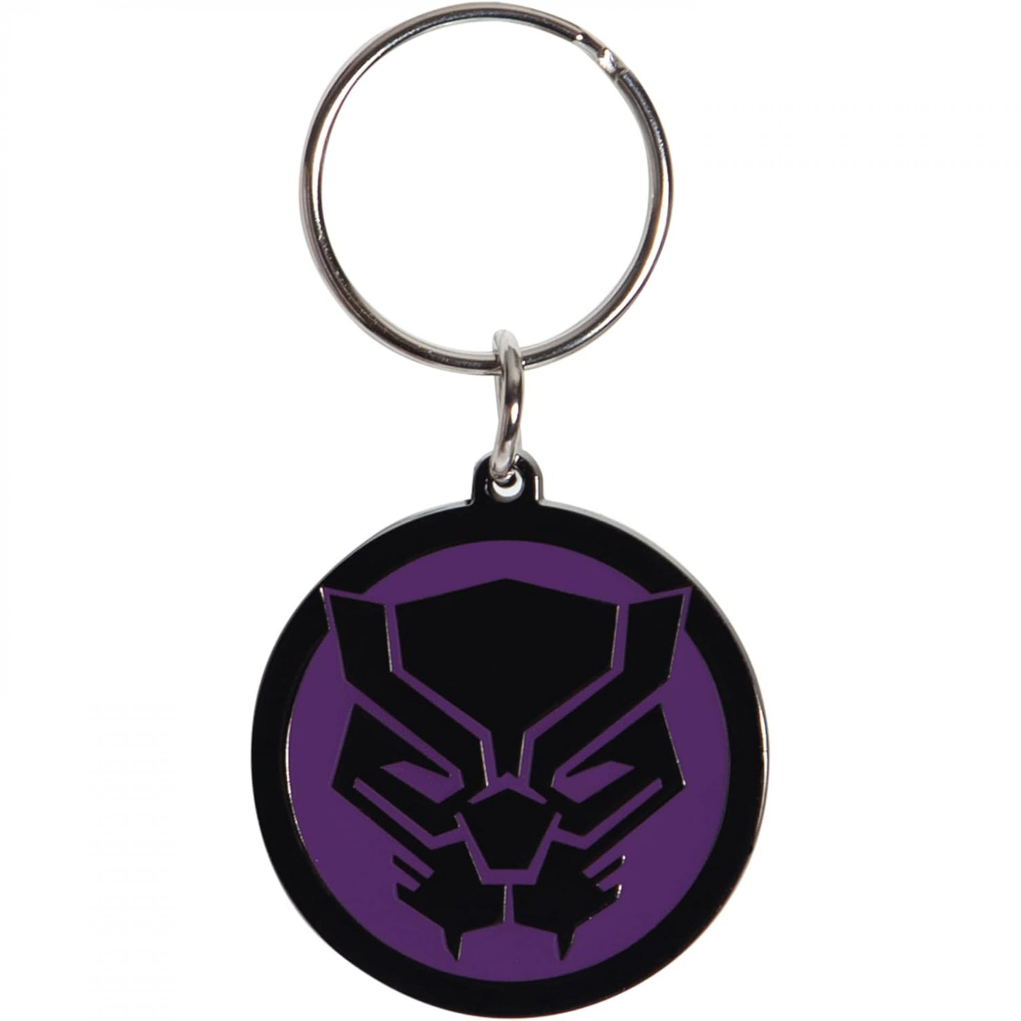 Black Panther Logo Enamel Keychain, Purple