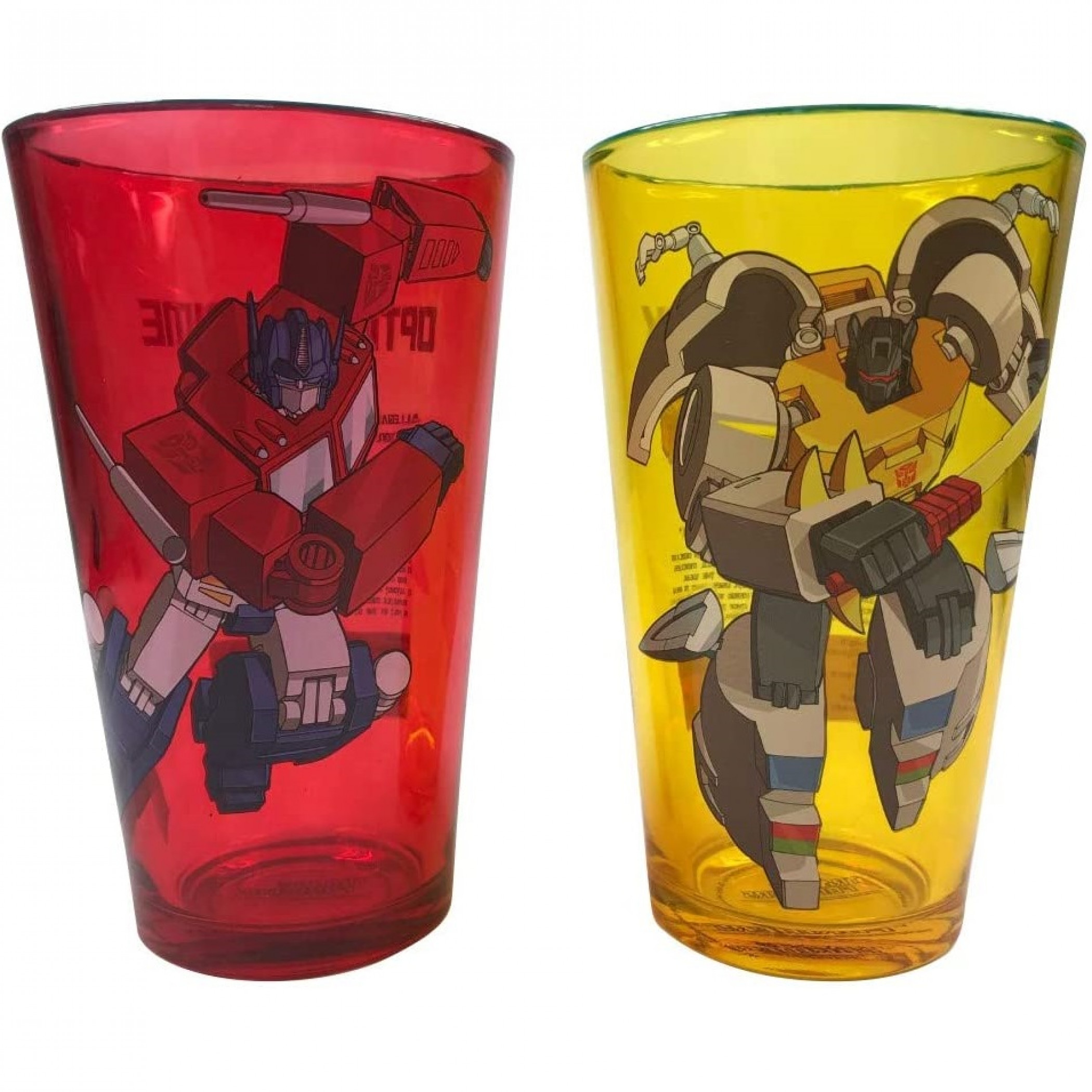 Transformers Classic Optimus Prime & Grimlock 2-Piece Pint Glass Set, Multi-Color