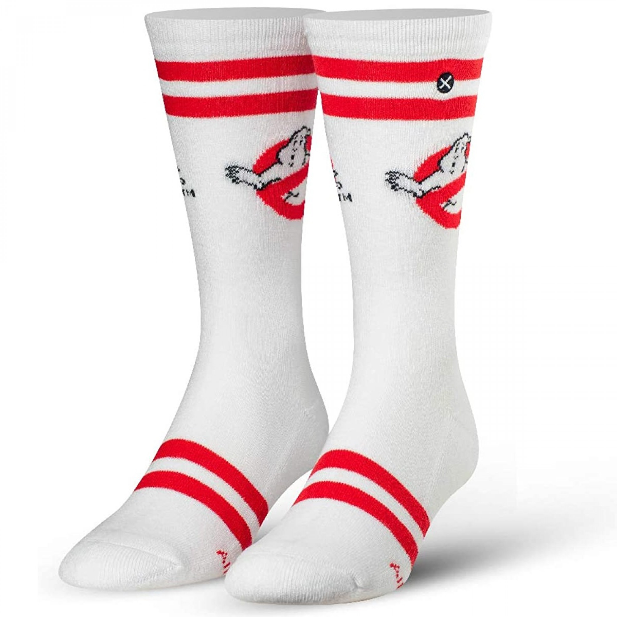 Ghostbusters Logo Varsity Crew Socks, White