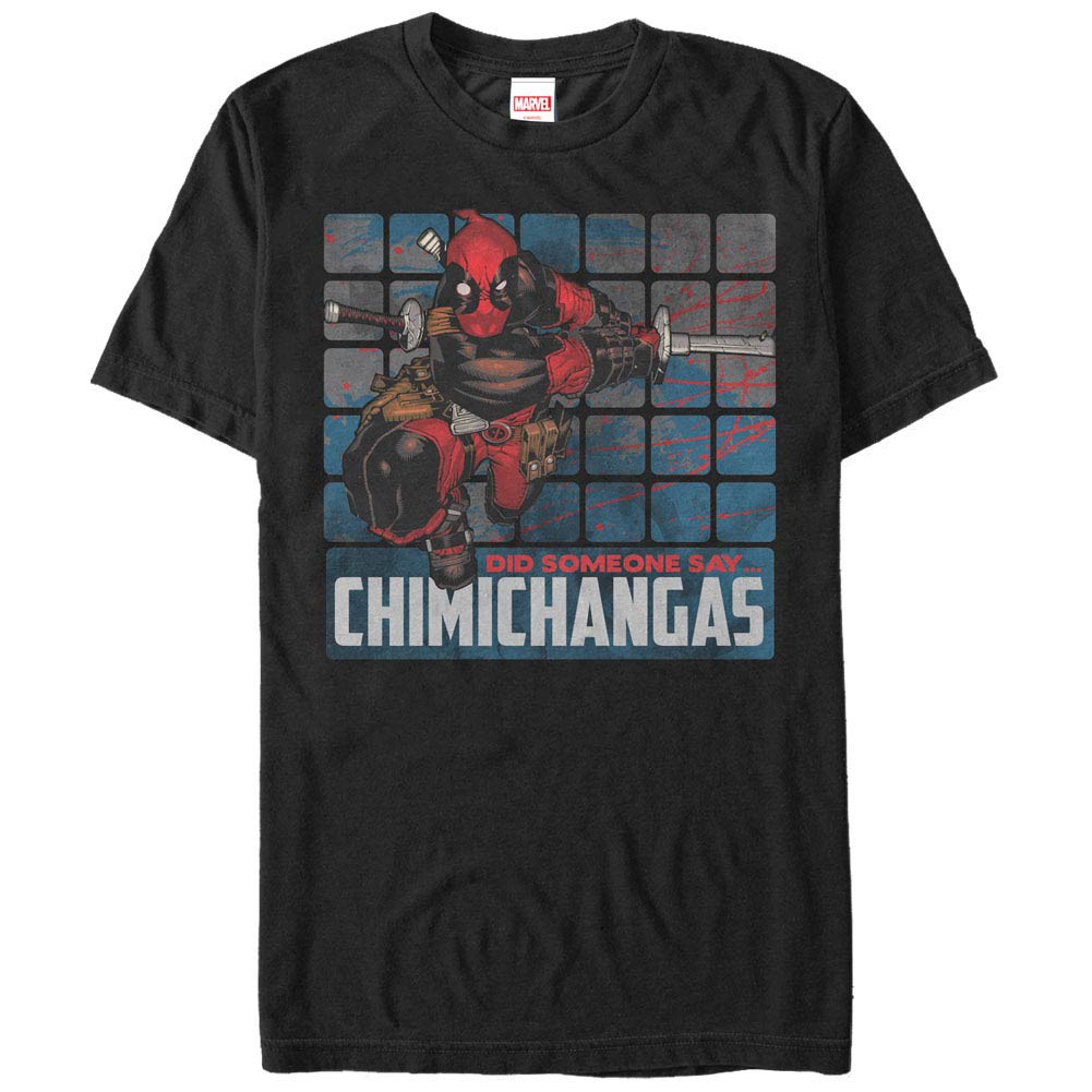 Deadpool Chimichangas Black Mens T-Shirt, Black