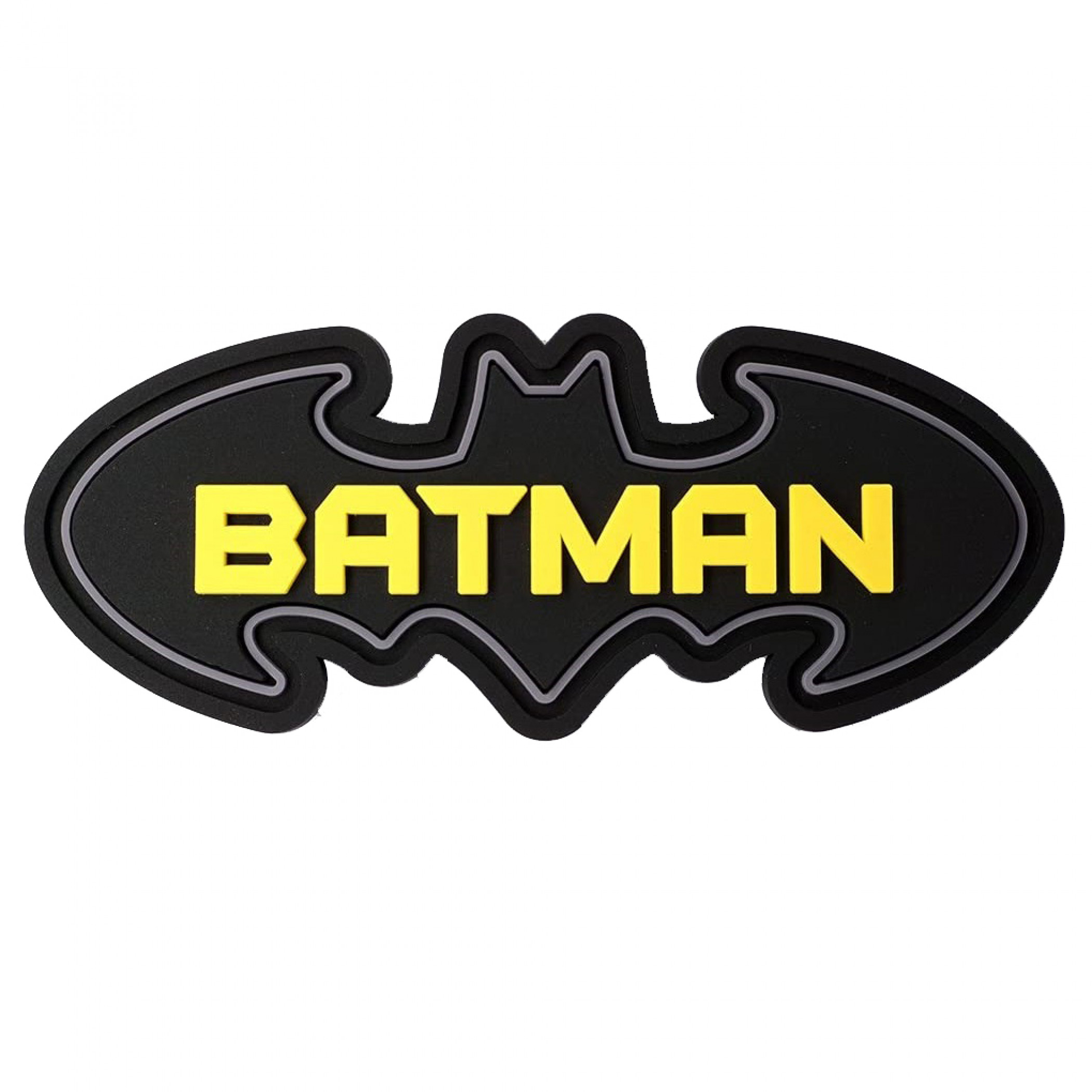 Batman Text in Symbol Soft Touch PVC Magnet, Black