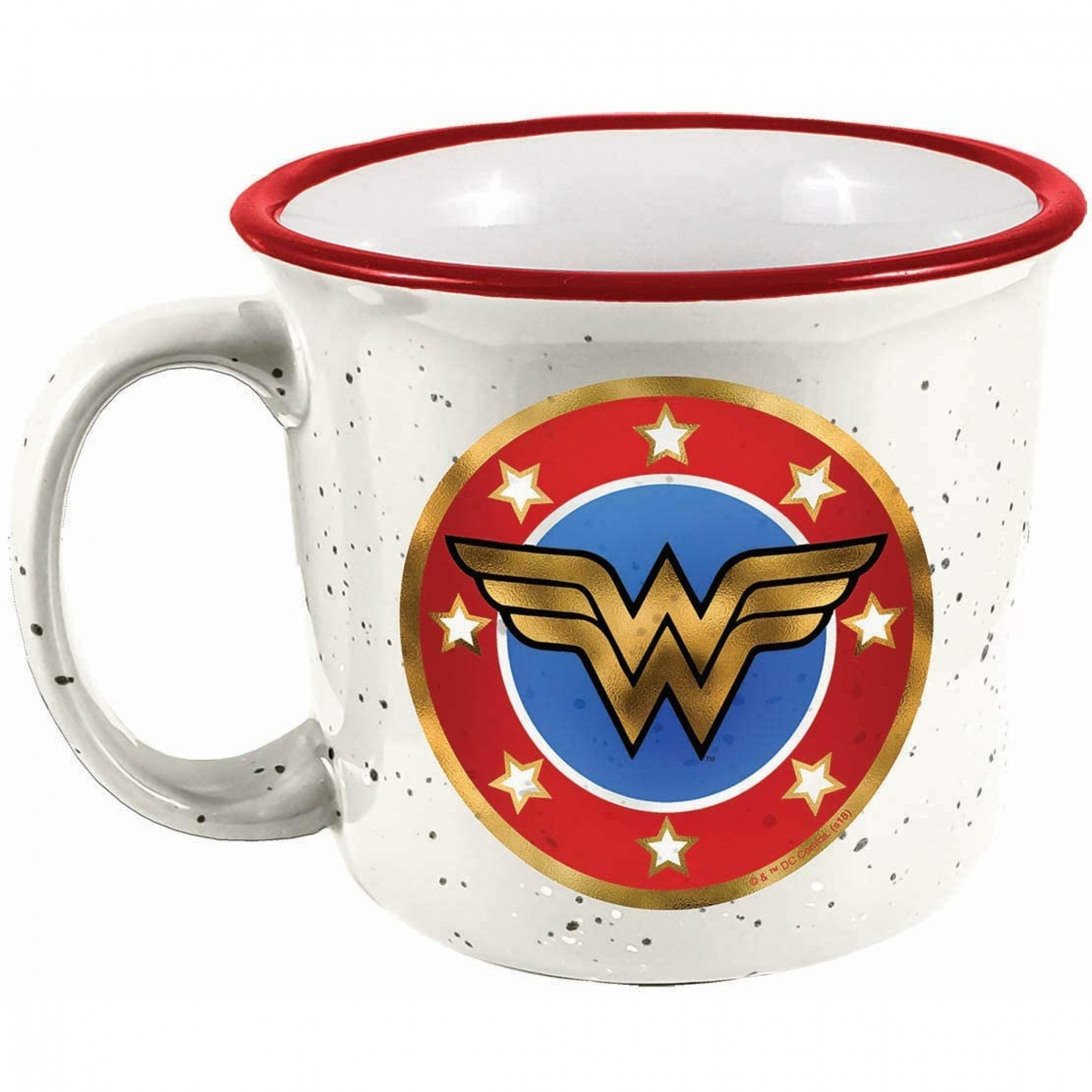 Wonder Woman Symbol Ceramic Camper Mug, White