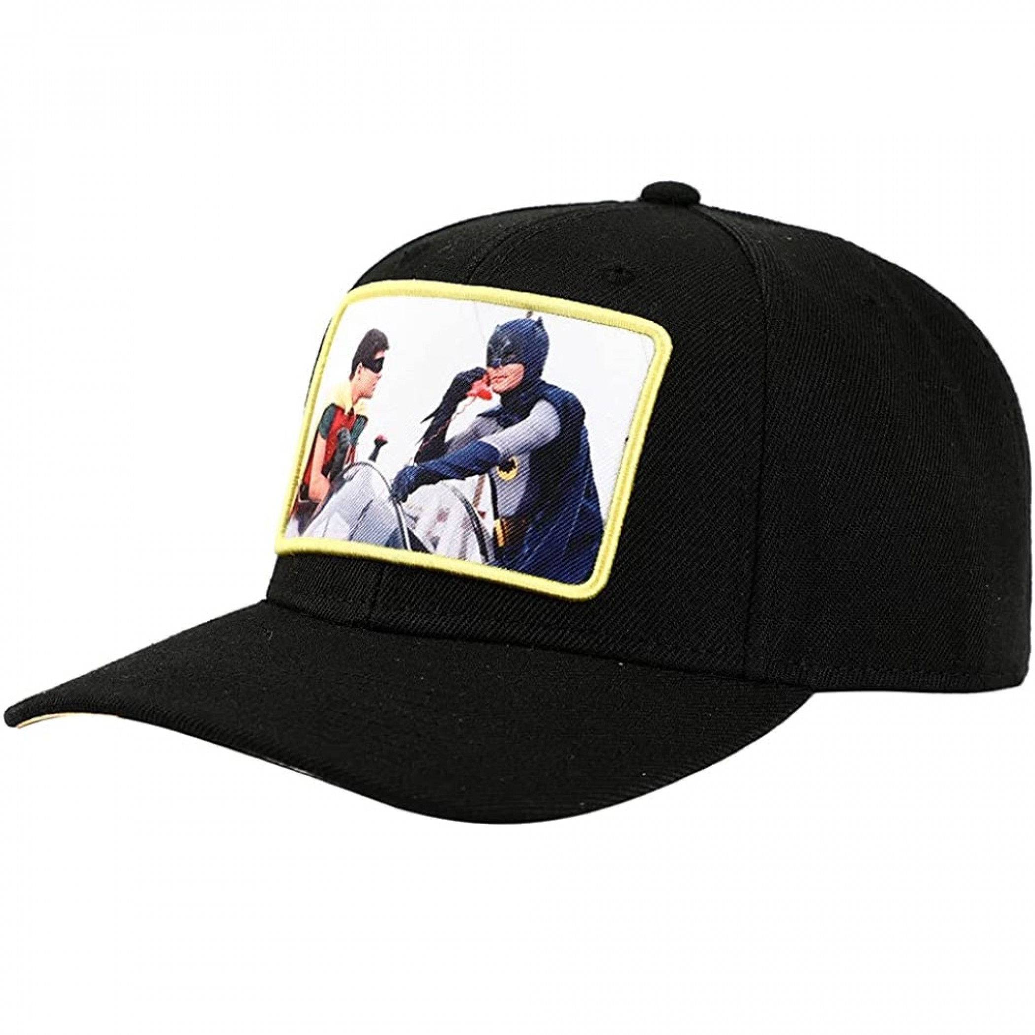 DC Comics Batman 1960's Batman & Robin Bat Phone Image Snapback Hat, Black