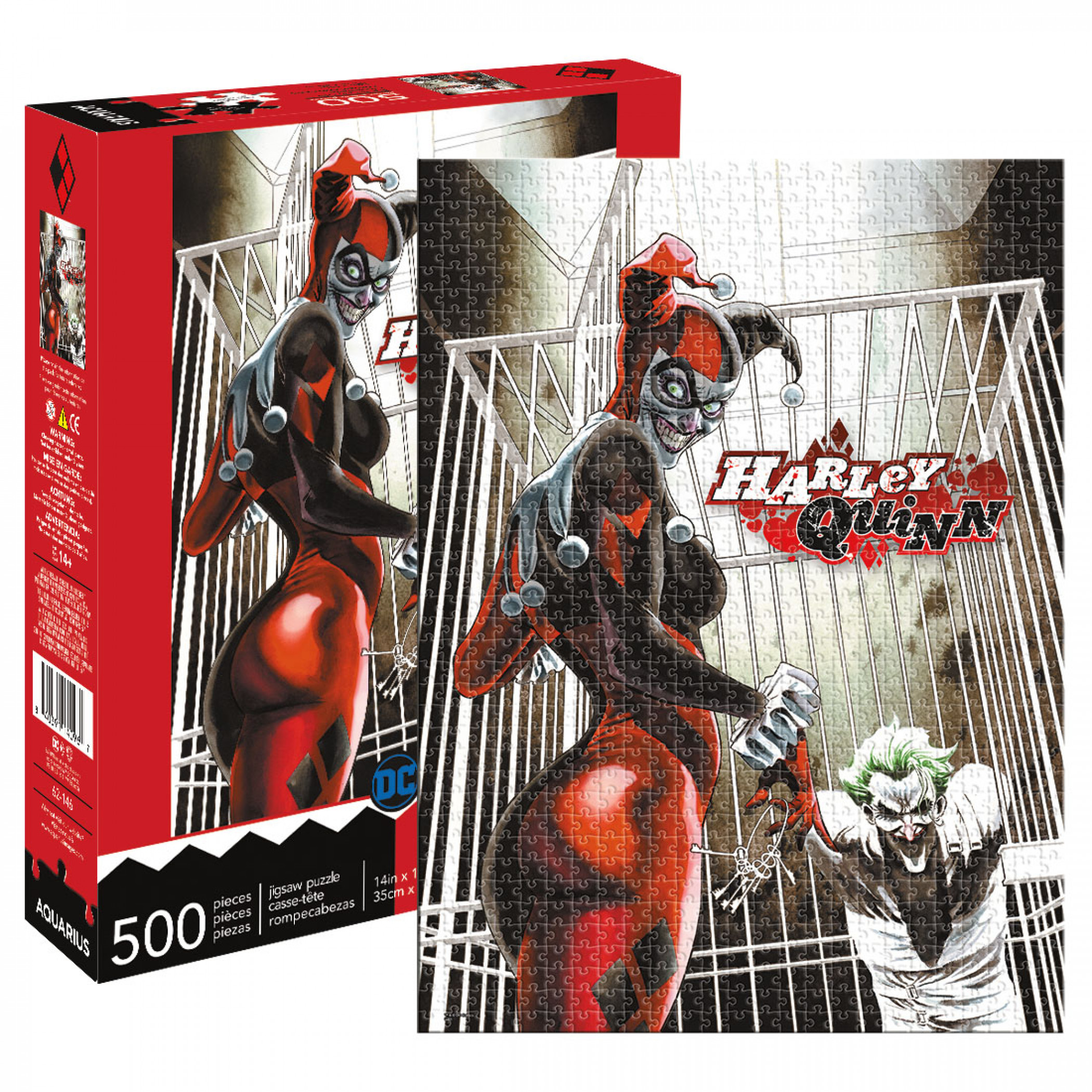 Harley Quinn and Joker 500-Piece Puzzle, Red