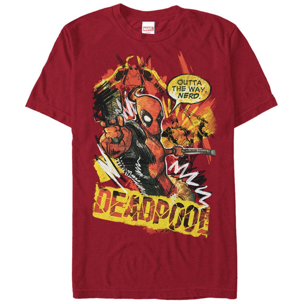 Deadpool Scribbles Red Mens T-Shirt, Red