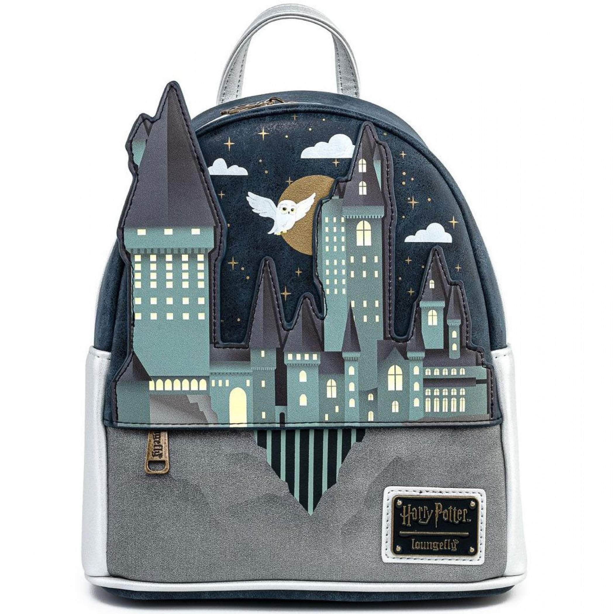 Harry Potter Hogwarts Castle with Hedwig Mini Backpack By Loungefly, Multi-Color