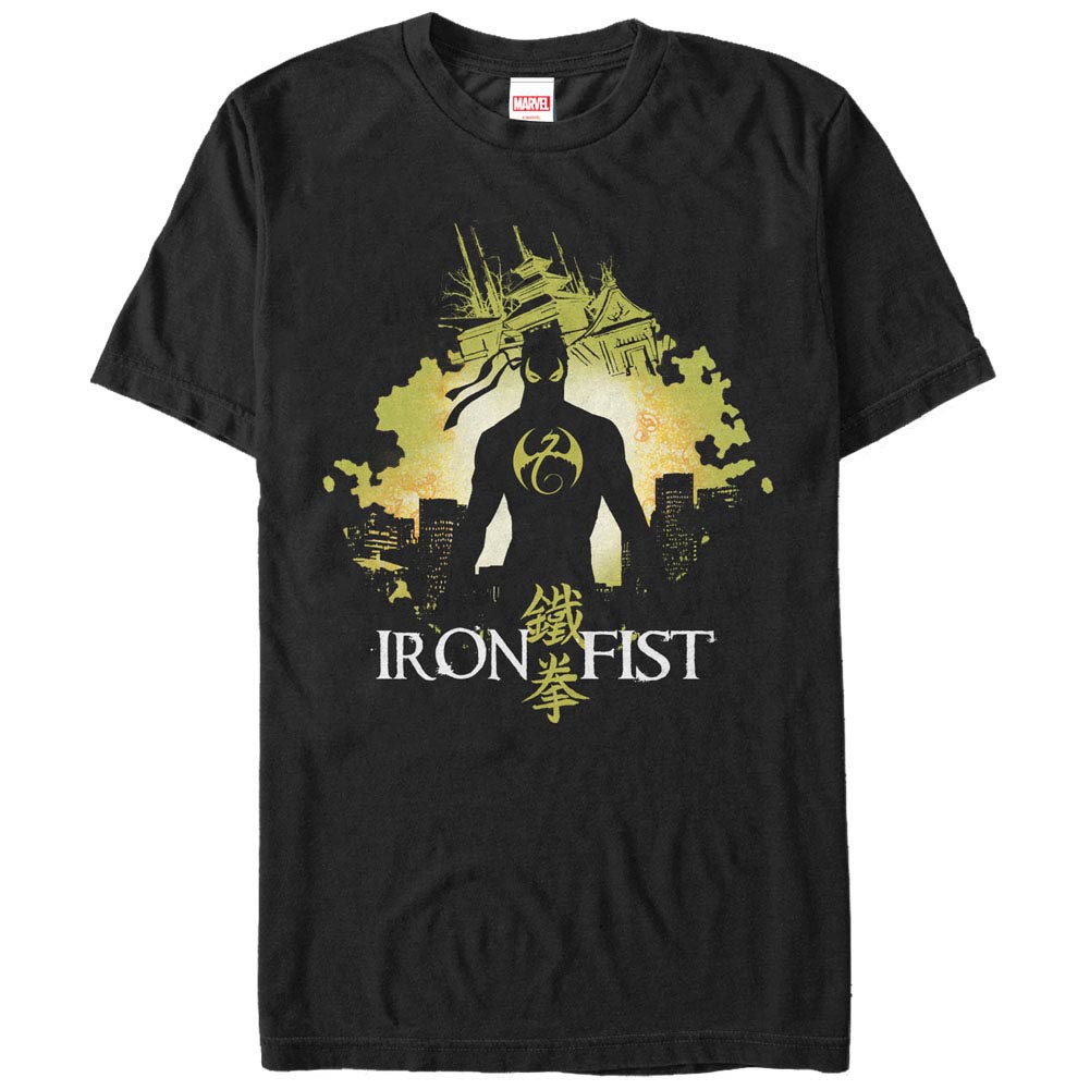 Marvel Teams Iron Fist Blob Black Mens T-Shirt, Black