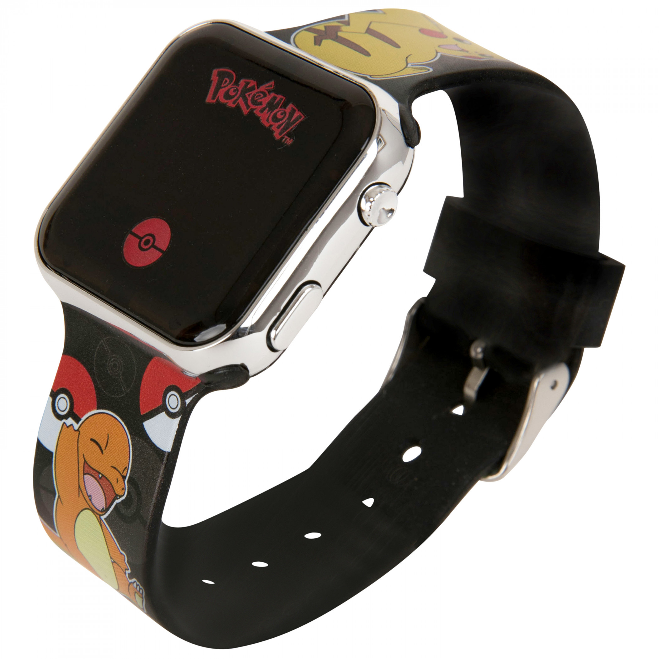Pokemon Charmander and Pikachu LED Kids Digital Wrist Watch, Multi-Color