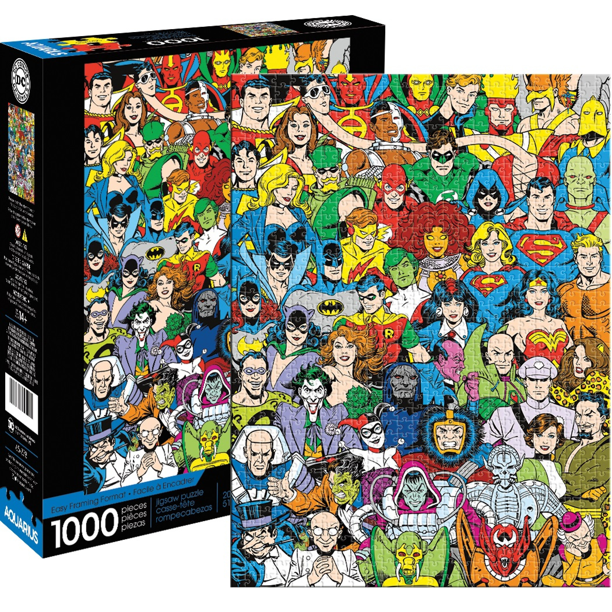 DC Comics Retro Cast 1000 Piece Puzzle, Multi-Color