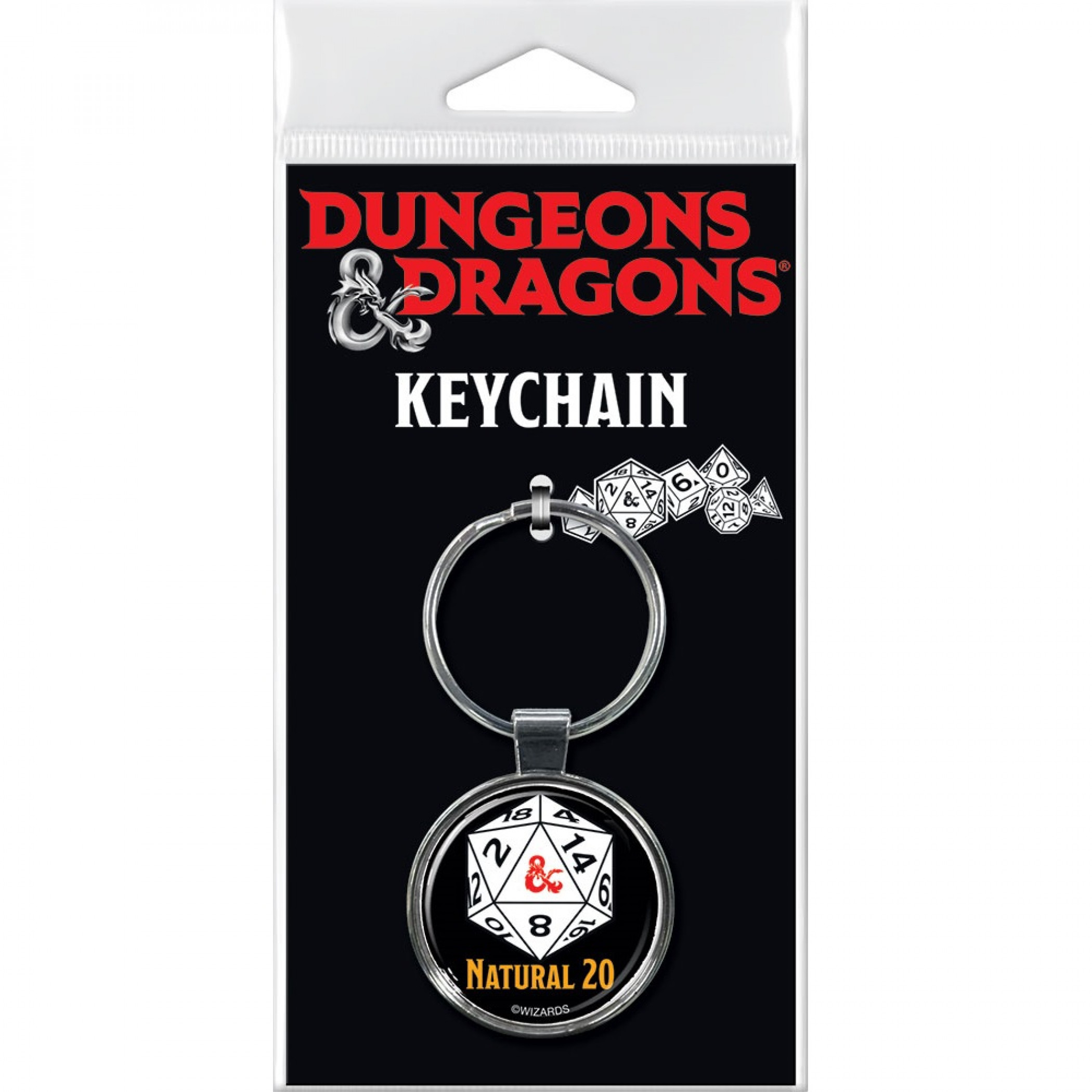 Dungeons & Dragons Natural 20 Keychain, Black