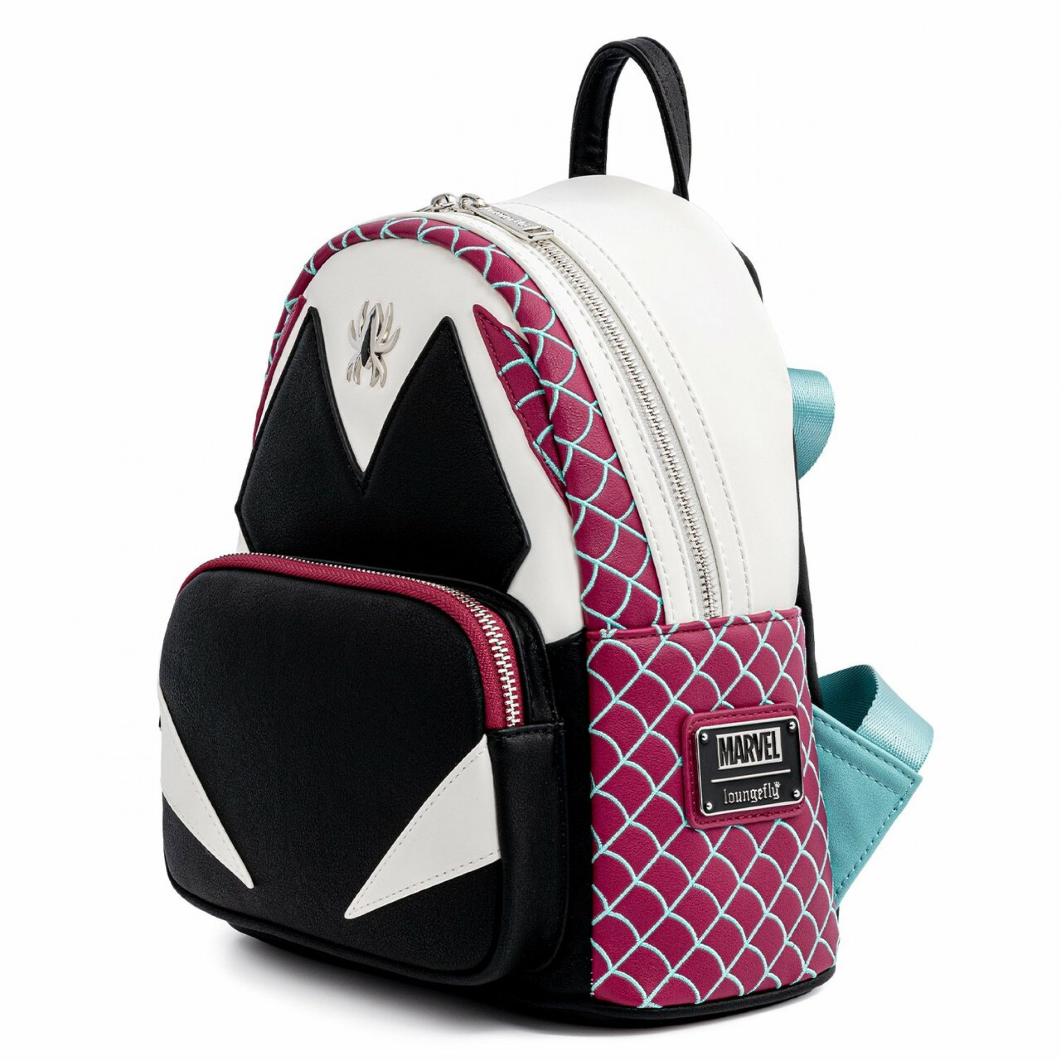 Spider-Gwen Costume Cosplay Mini Backpack by Loungefly, Multi-Color