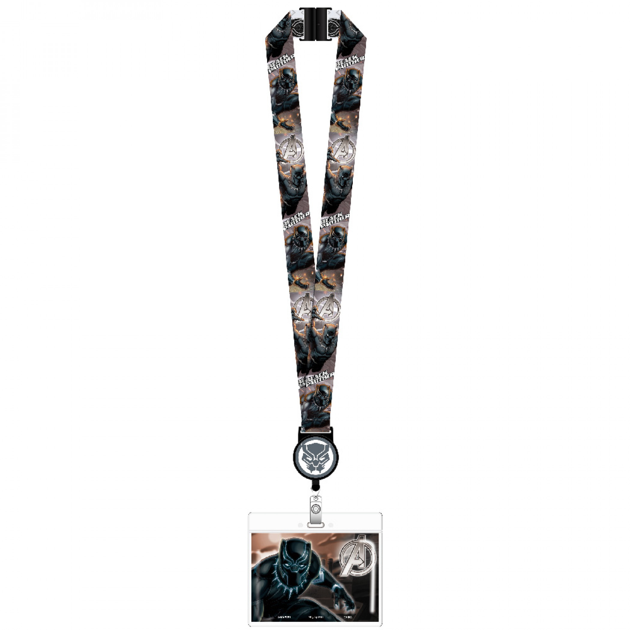 Black Panther Avenger Logo Lanyard Keychain, Multi-Color