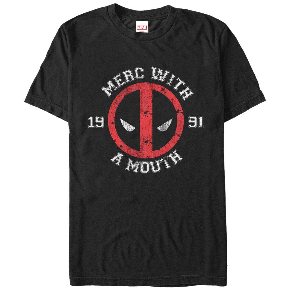 Deadpool Merc Black Mens T-Shirt, Black