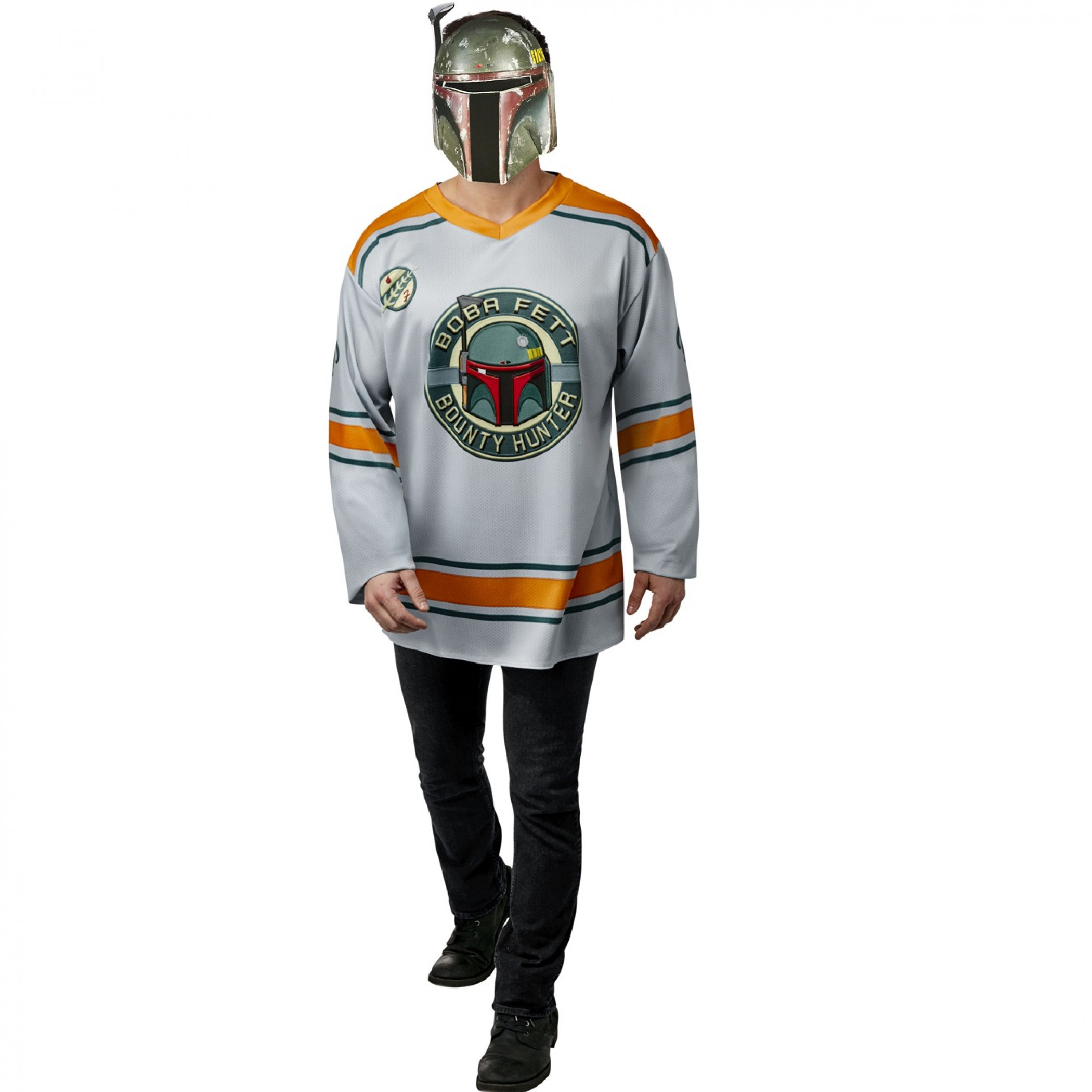 Star Wars Original Trilogy Boba Fett Men's Hockey Jersey and Mask, Multi-Color