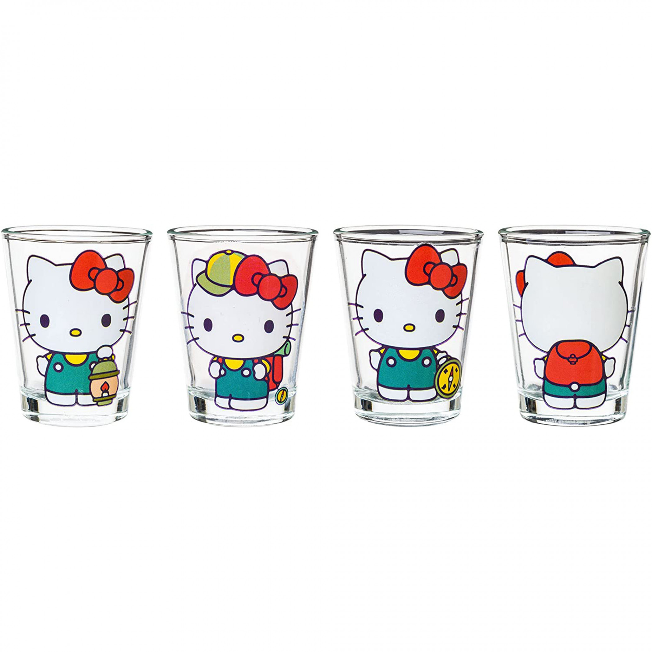 Hello Kitty Camping Tools 4-Piece Shot Glass Set, Multi-Color
