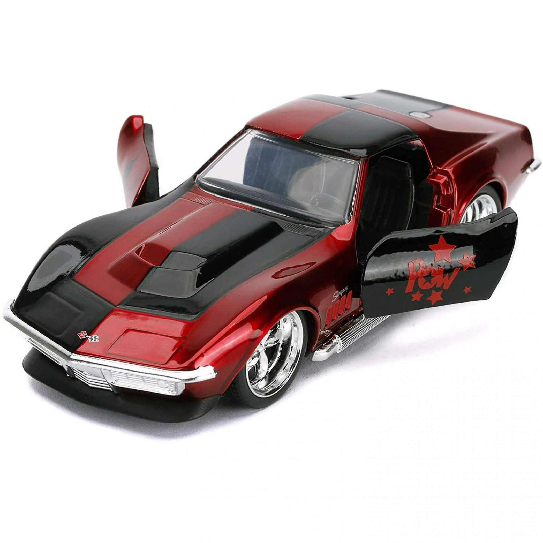 Harley Quinn Chevy Corvette Stingray Diecast Metal 5' Movie Car by Jada Toys, Multi-Color