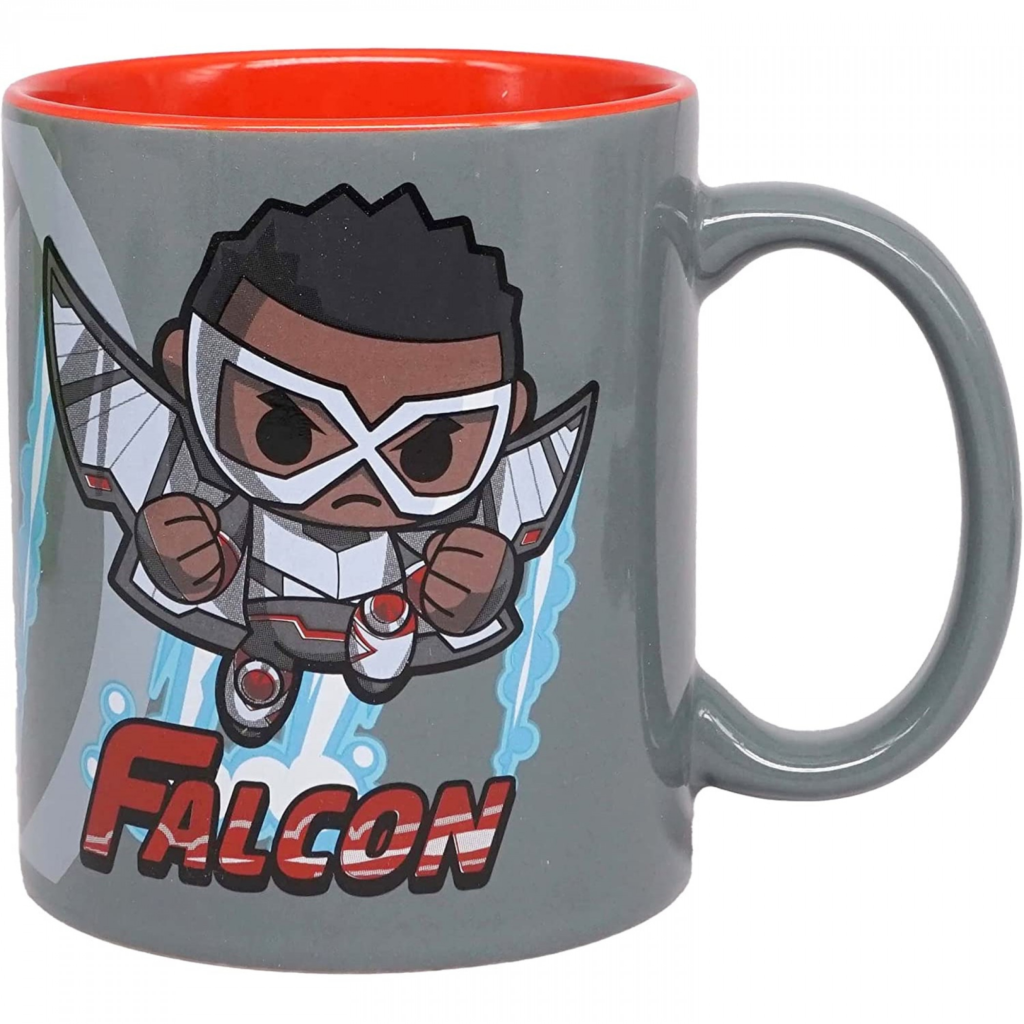Marvel The Falcon Chibi Character and Symbol 11oz Ceramic Mug, Multi-Color