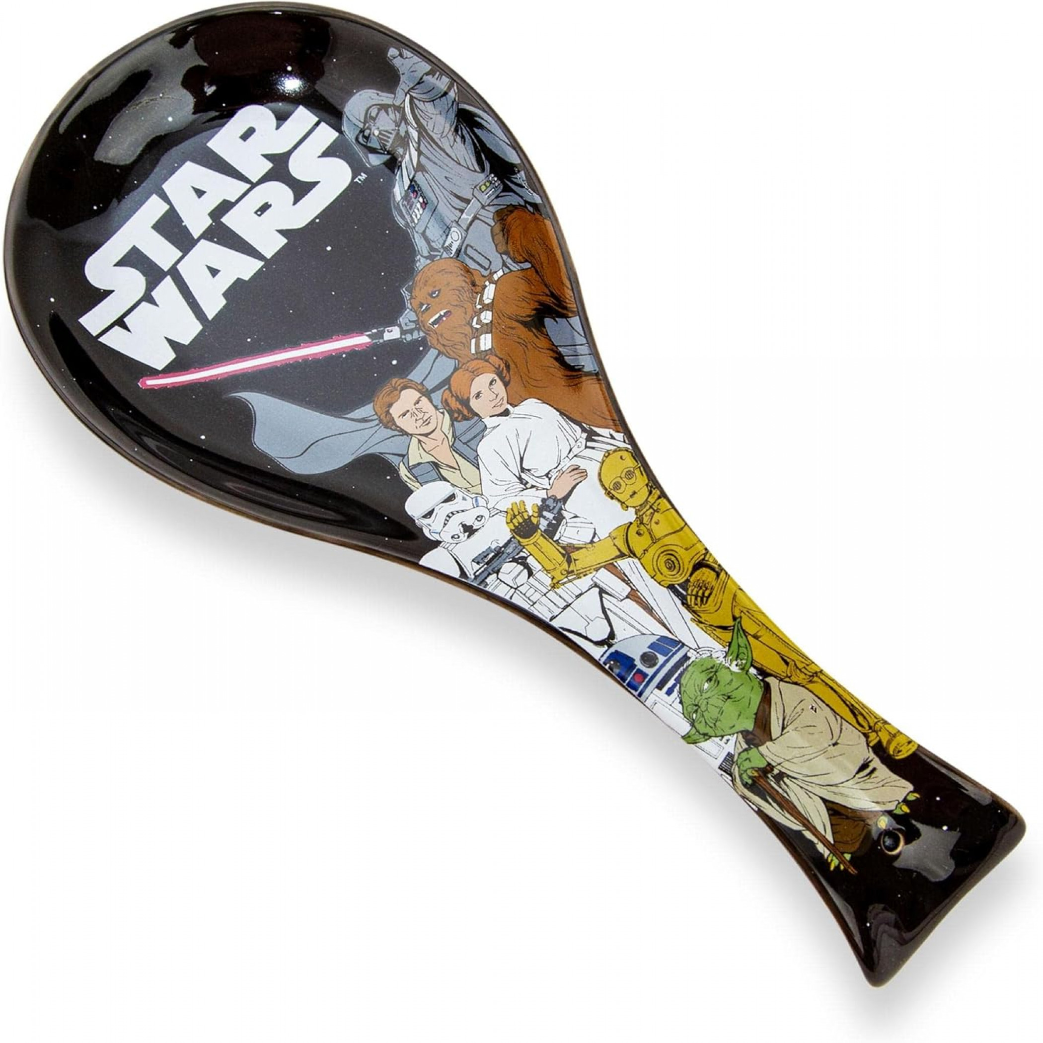 Star Wars Galaxy Group Shot Ceramic Spoon Rest with Handle, Black