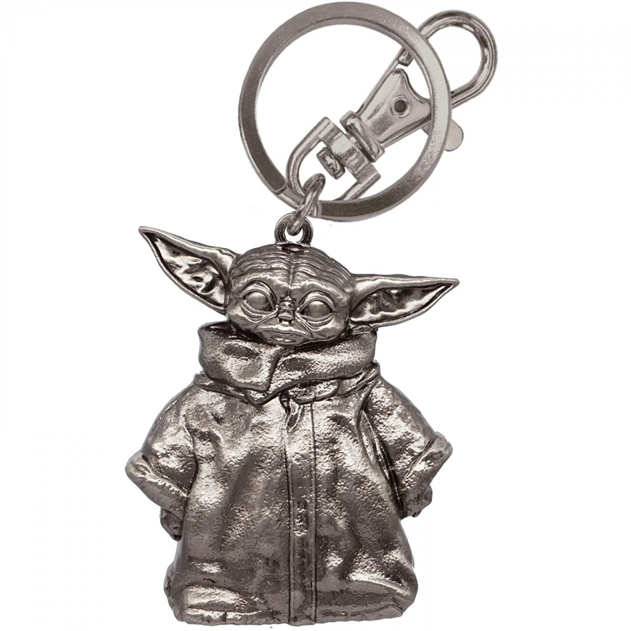 Star Wars Grogu The Child from The Mandalorian Keychain, Silver