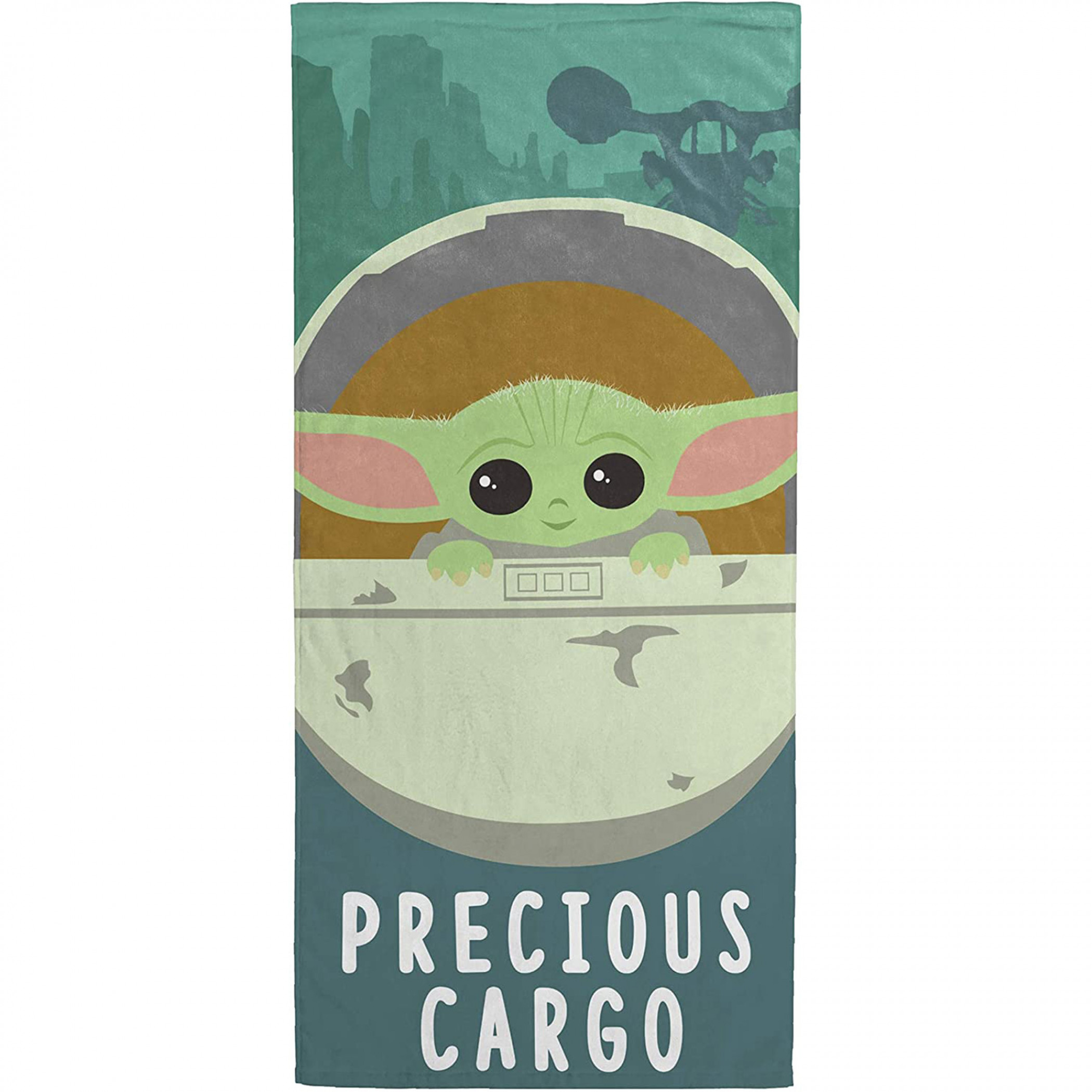 Star Wars The Mandalorian Precious Cargo Beach Towel, Green