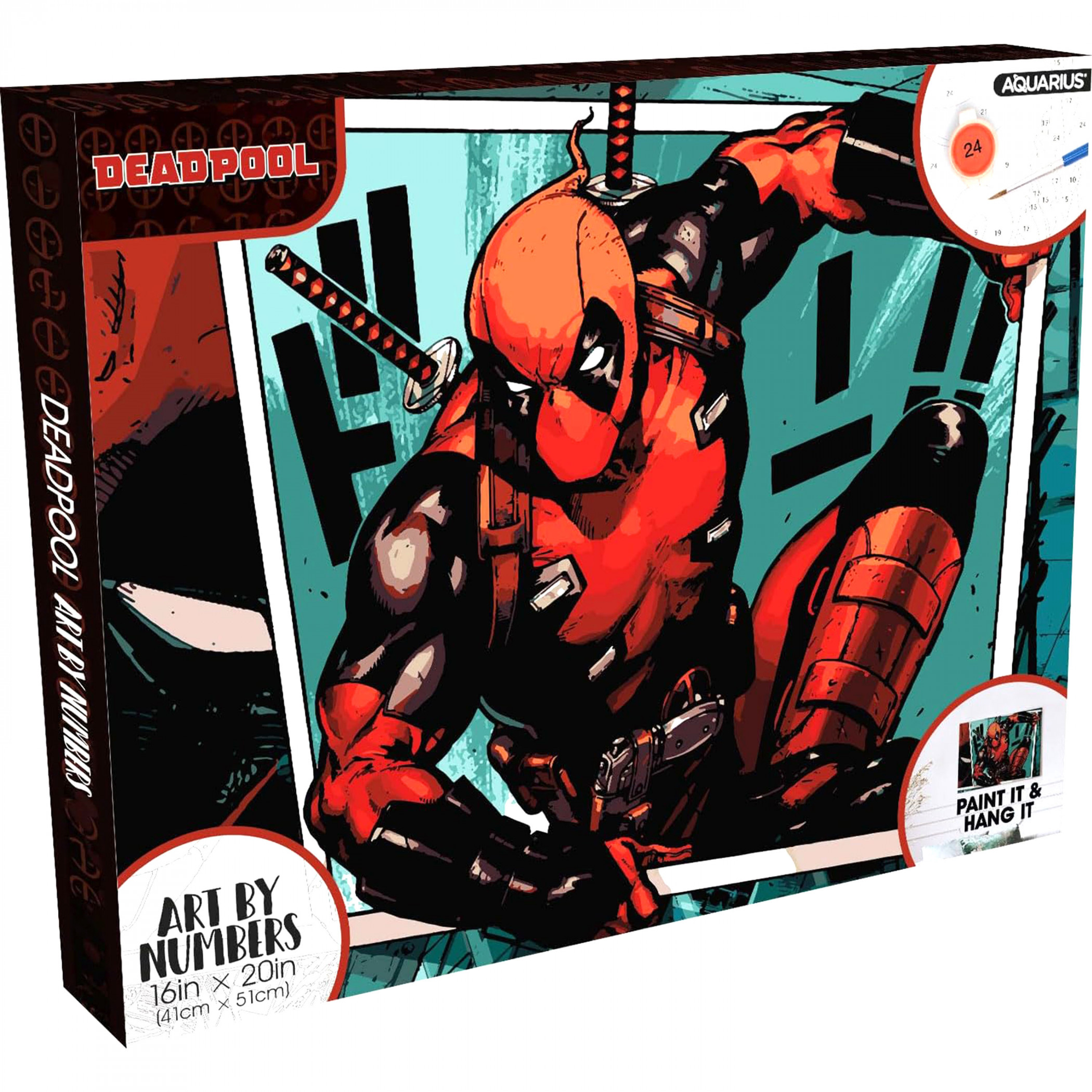 Deadpool Comic Panel 16' x 20' Art By Numbers Kit, Multi-Color