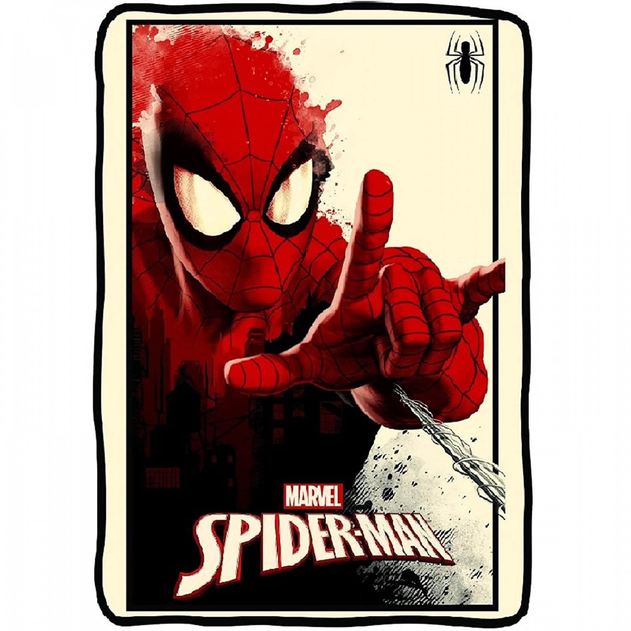Spider-Man Watercolor Fleece Throw Blanket, Beige