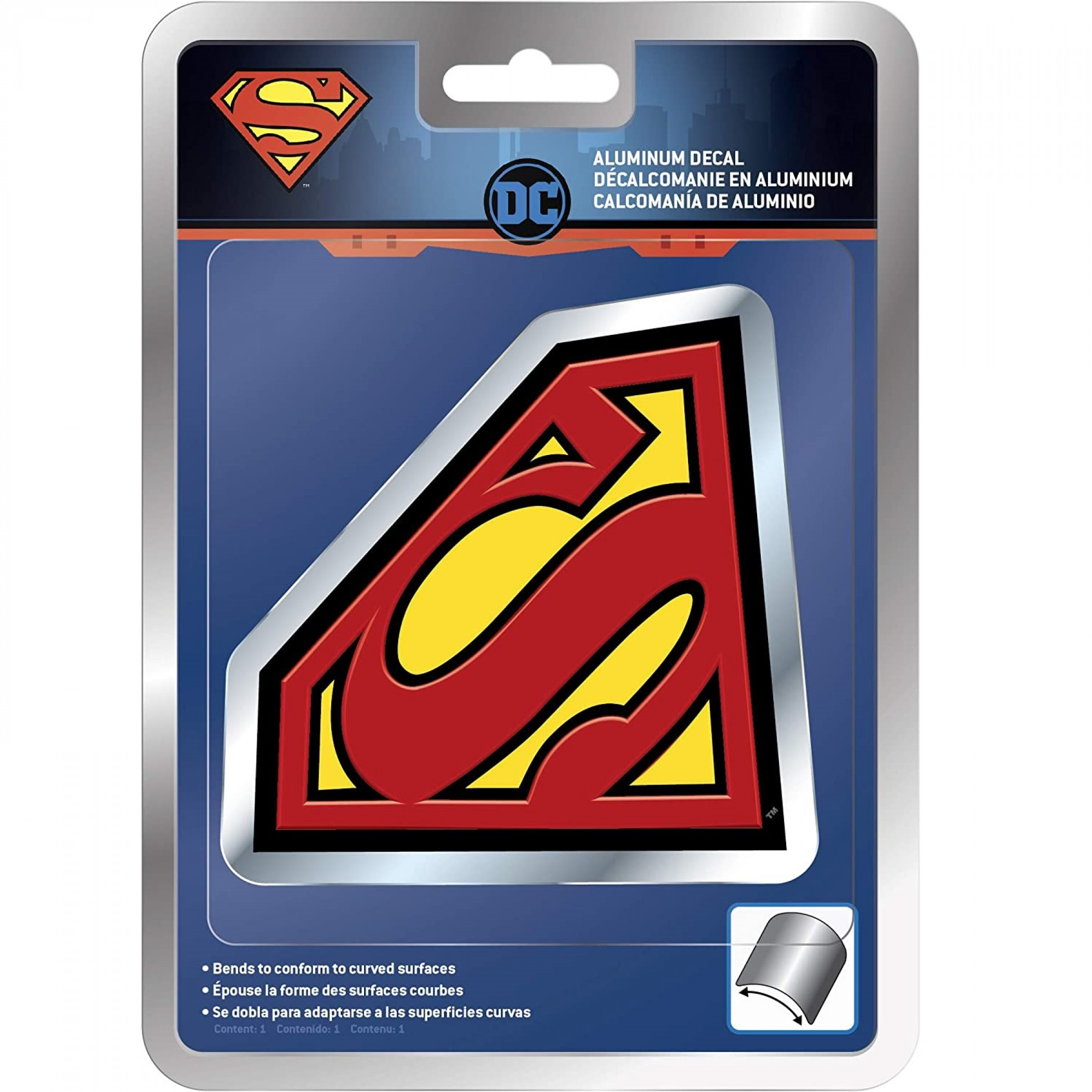 Superman Aluminum Car Decal, Multi-Color