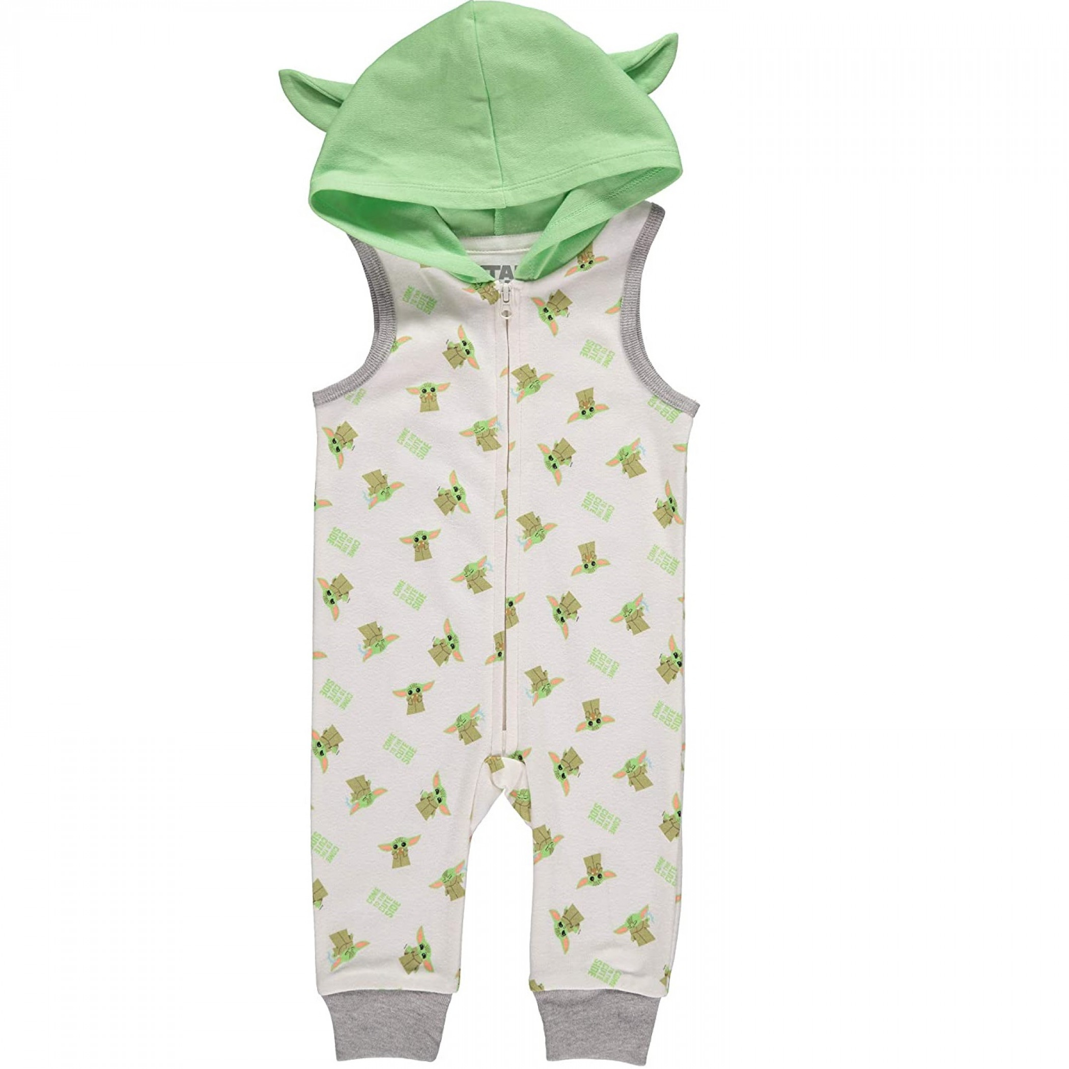 Star Wars The Mandalorian Child Sleeveless Romper With Hood, Multi-Color