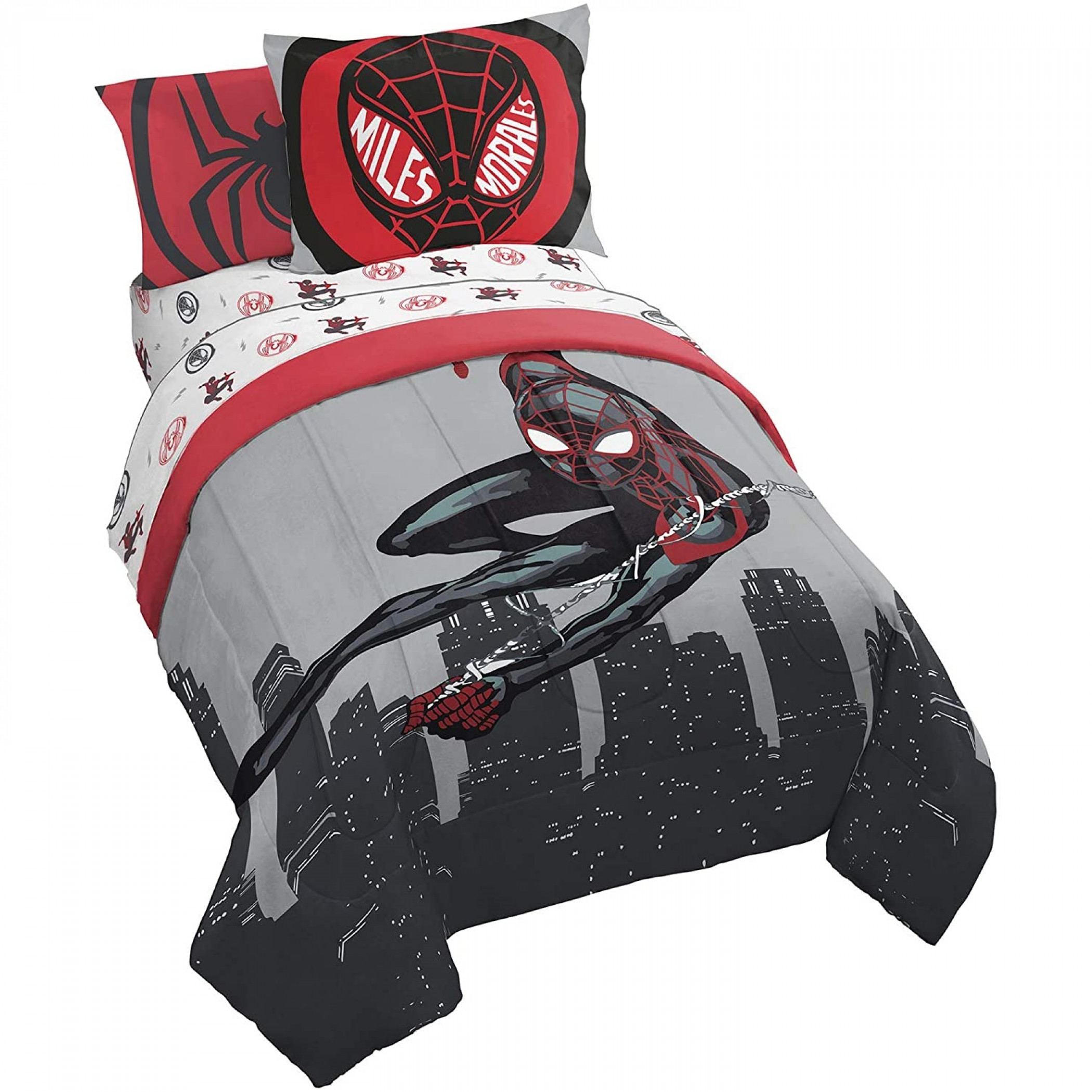 Marvel Spider-Man Miles Morales New Kid Twin Bed Set, Multi-Color