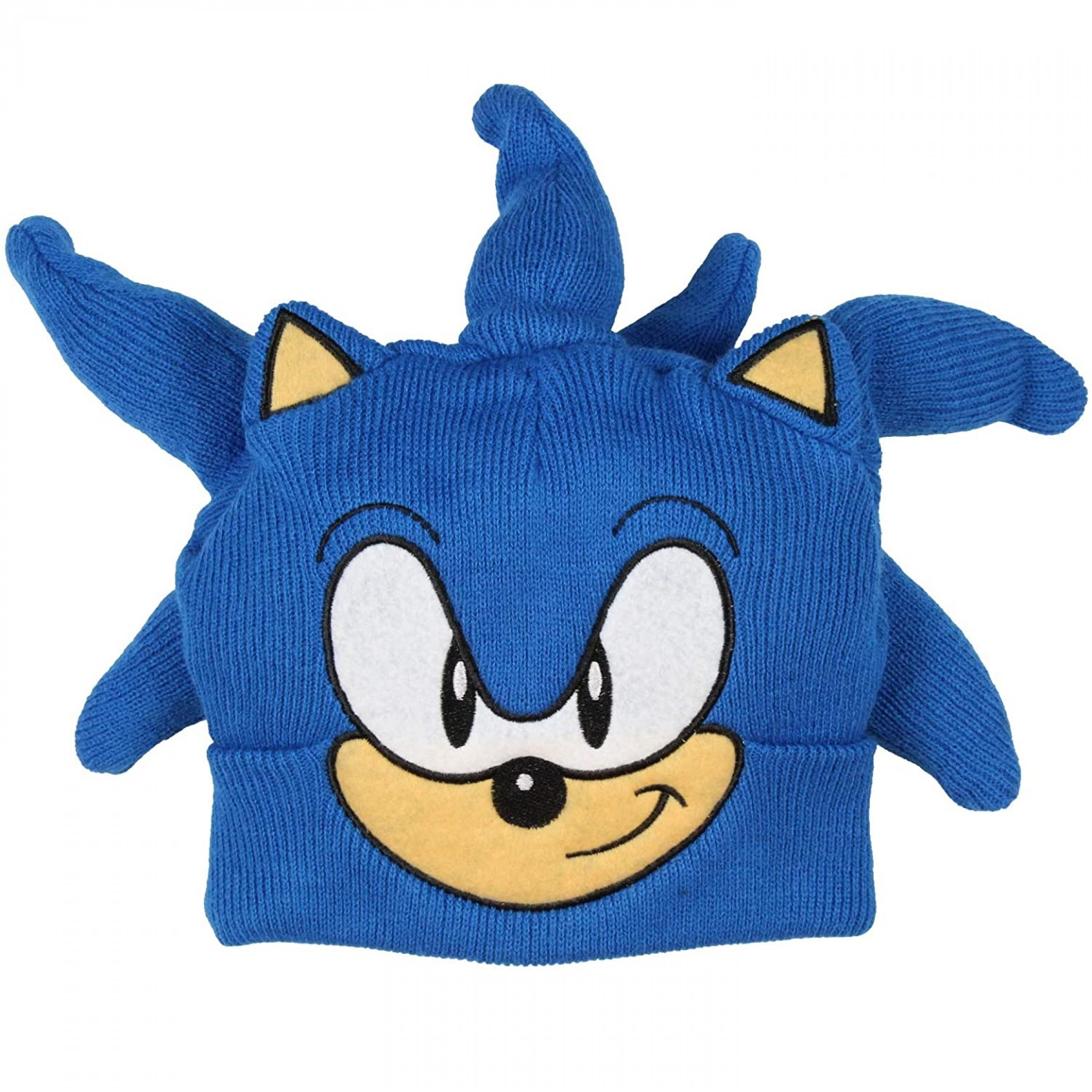 Sonic the Hedgehog Character Face Costume Youth Knit Beanie, Blue