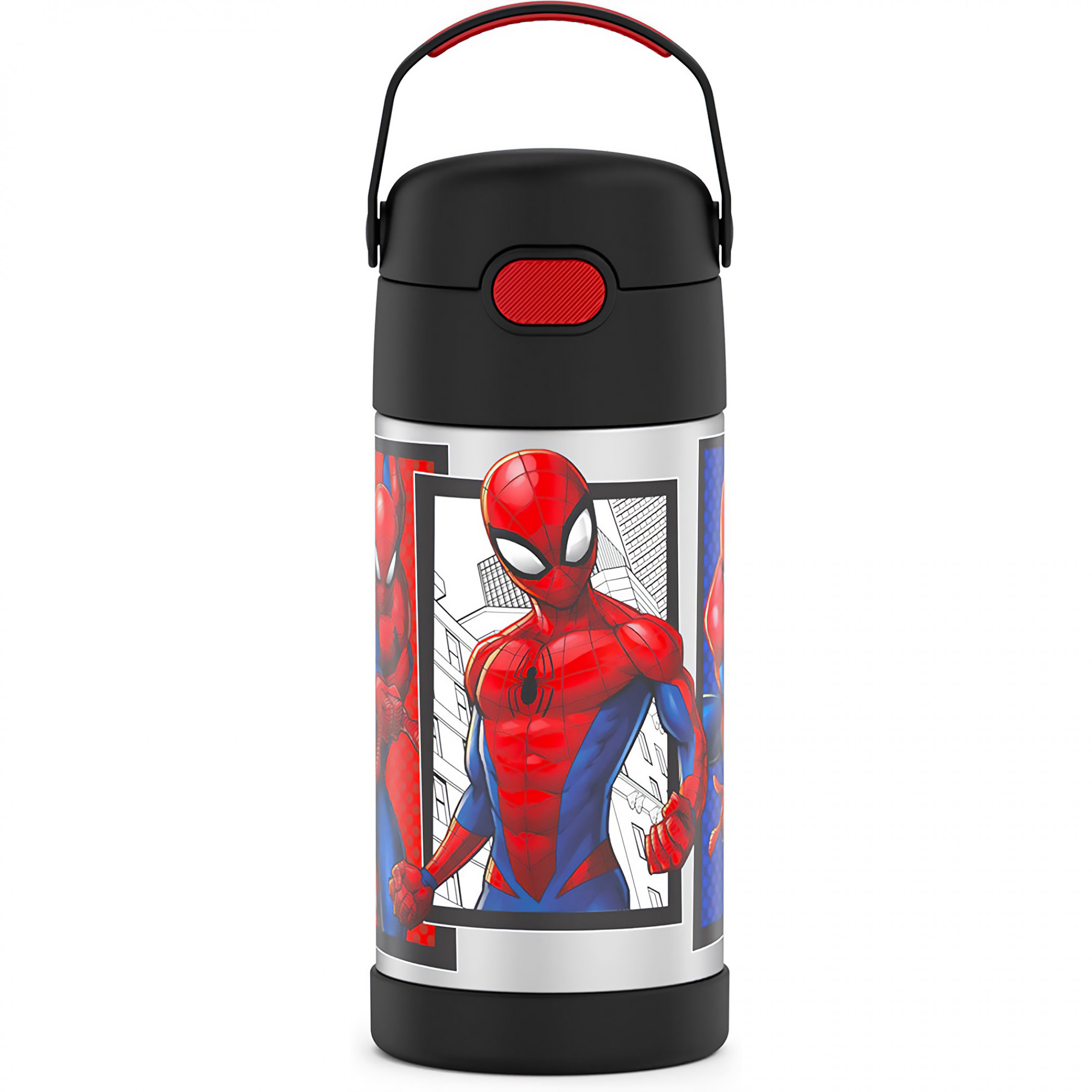 Marvel Comics Spider-Man Character Frames Stainless Steel 12oz Thermos Funtainer, Silver