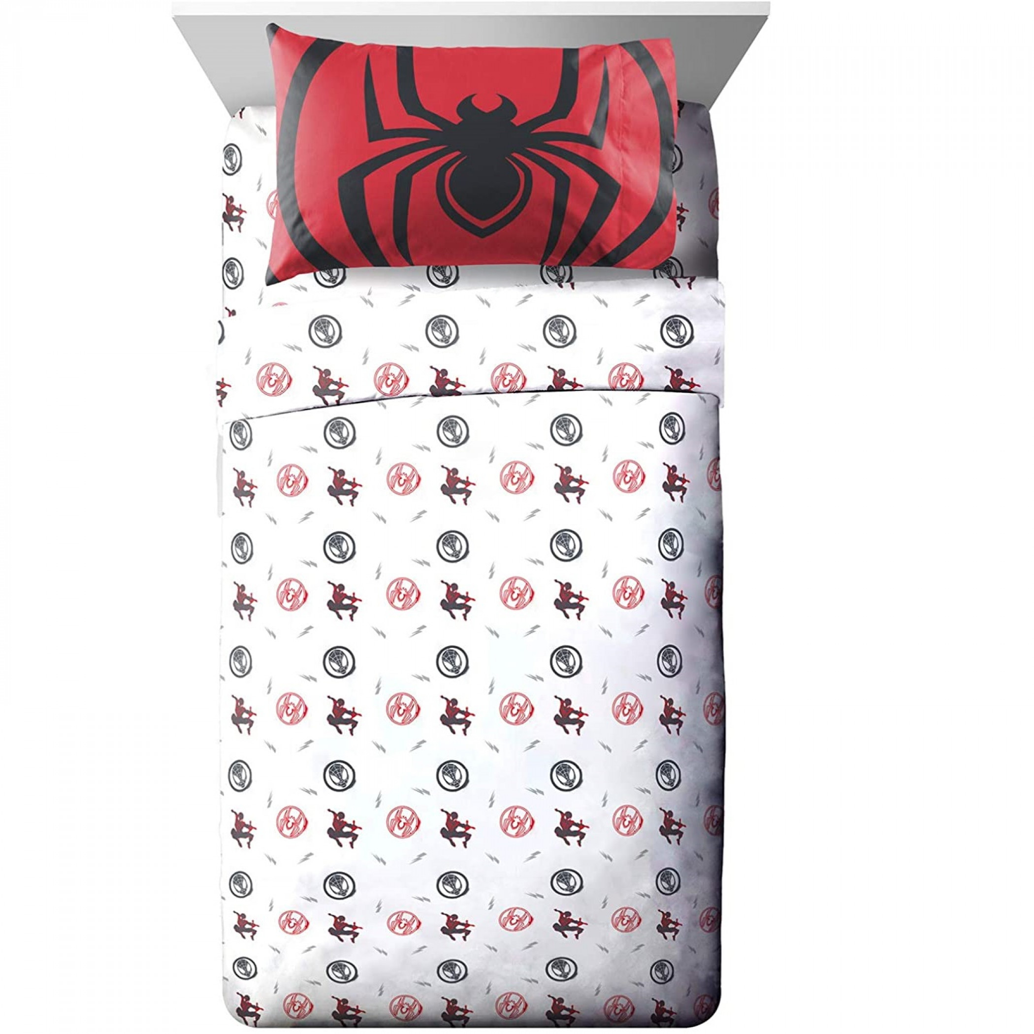 Marvel Spider-man Miles Morales New Kid 3-Piece Full Sheet Set, Multi-Color