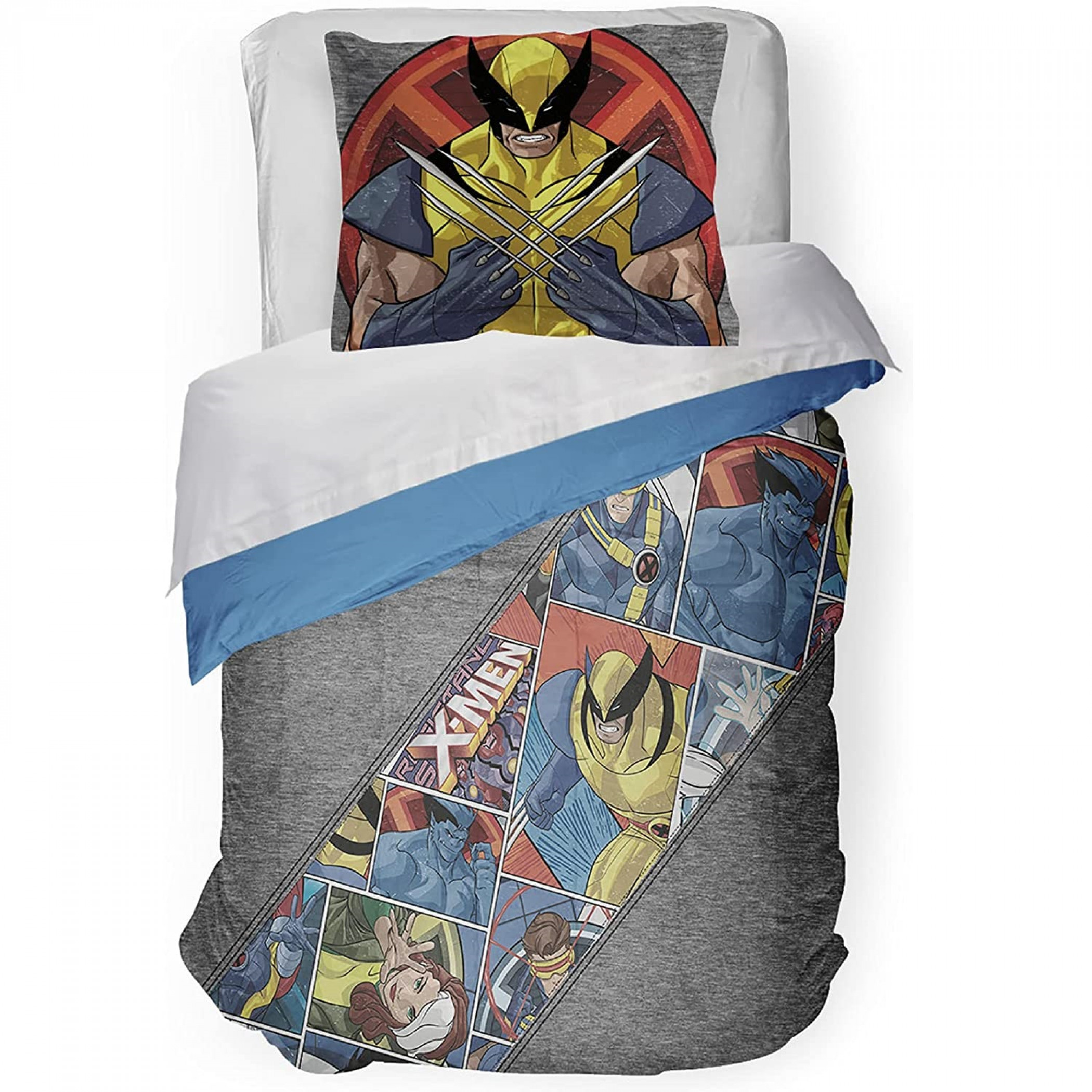 X-Men Mutants Twin Comforter and Sham Set, Multi-Color