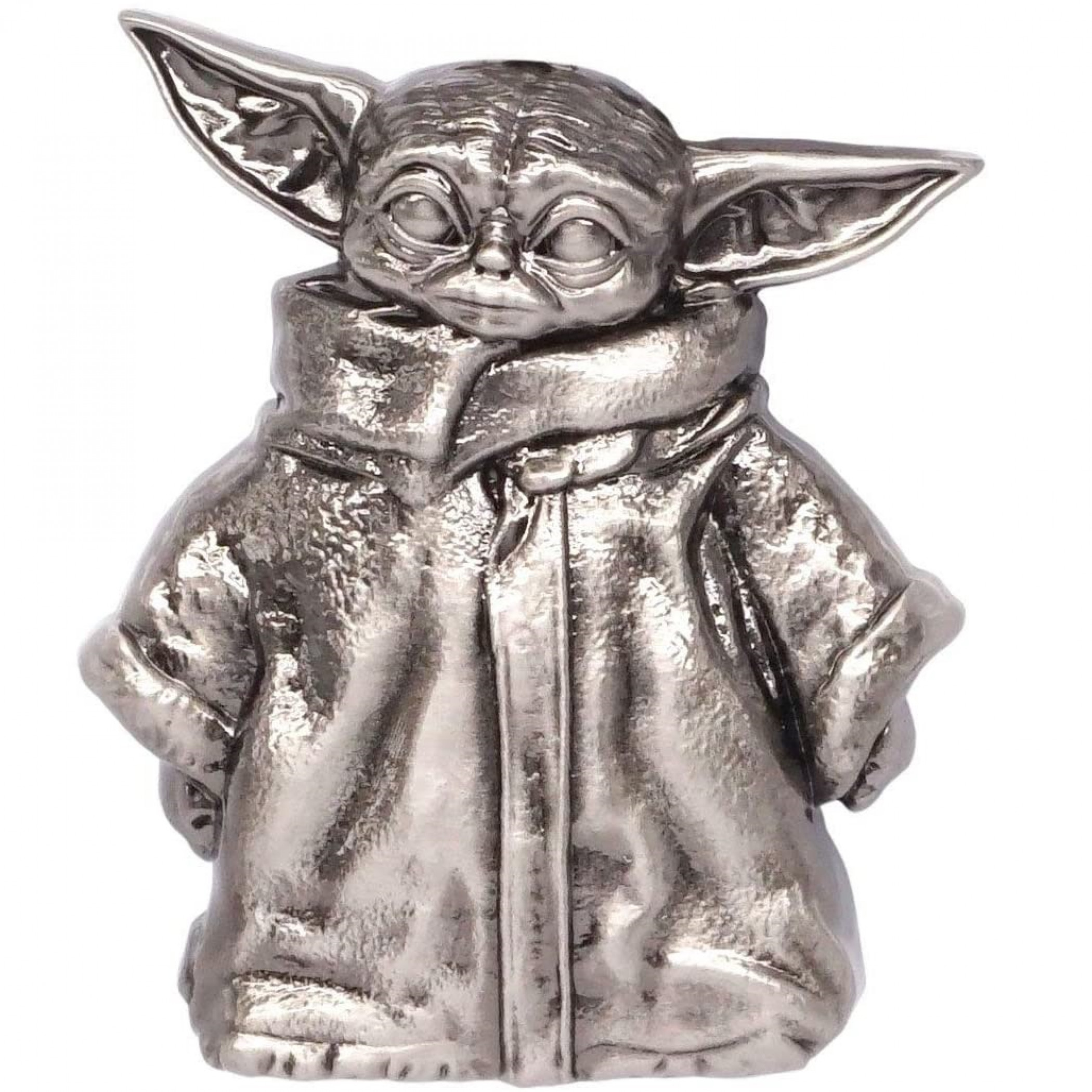 Star Wars The Mandalorian The Child Grogu Standing Pewter Lapel Pin, Silver