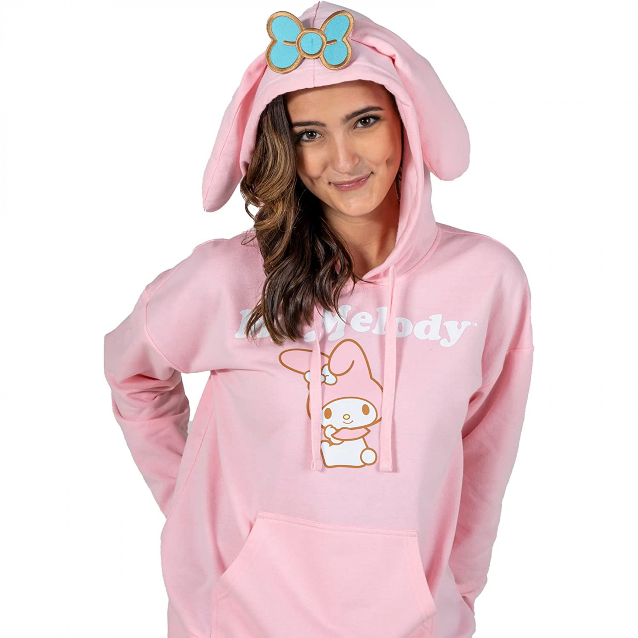 My Melody Sanrio Cosplay Pullover Hoodie with Ears, Pink