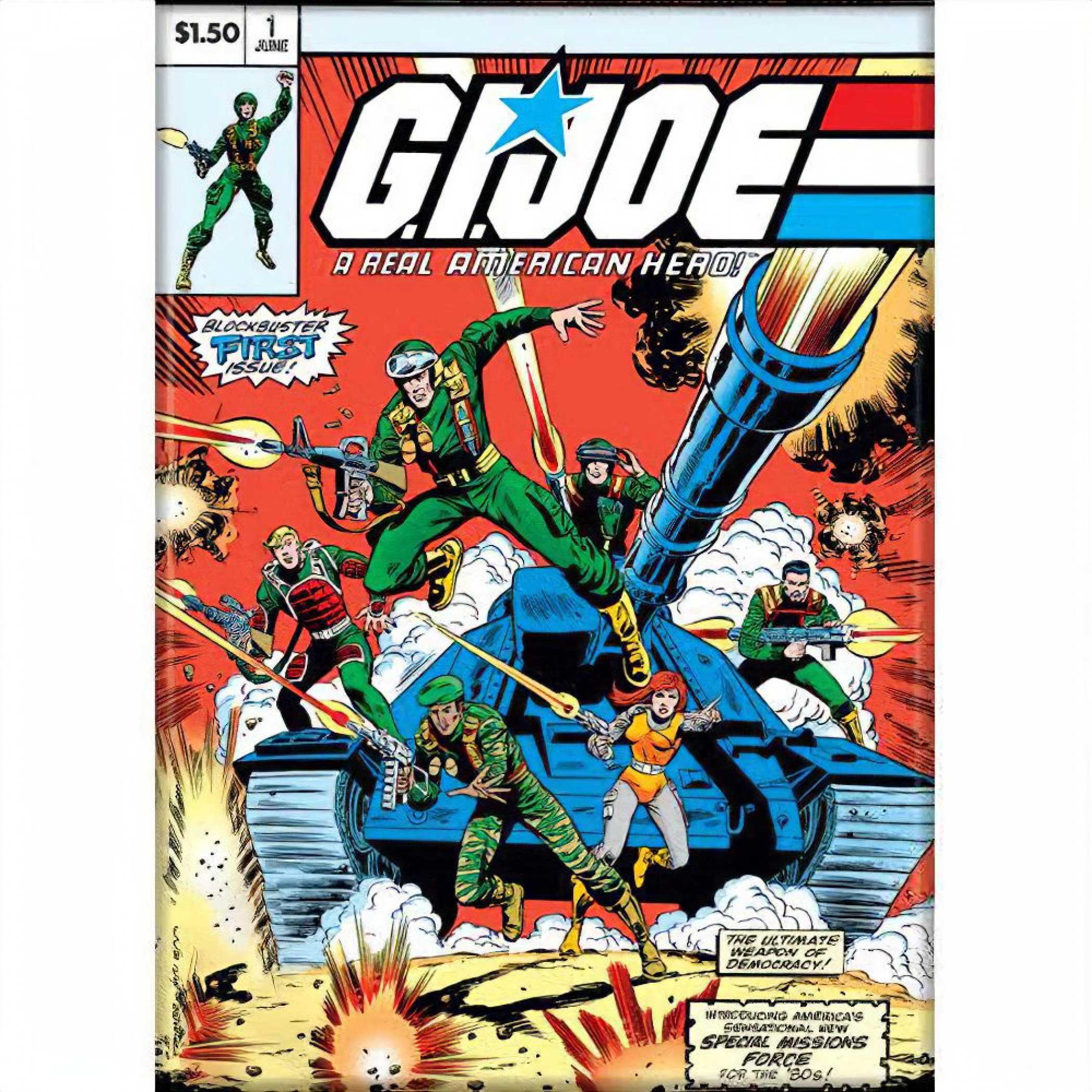 GI Joe Comic 1 Tank Magnet, Multi-Color