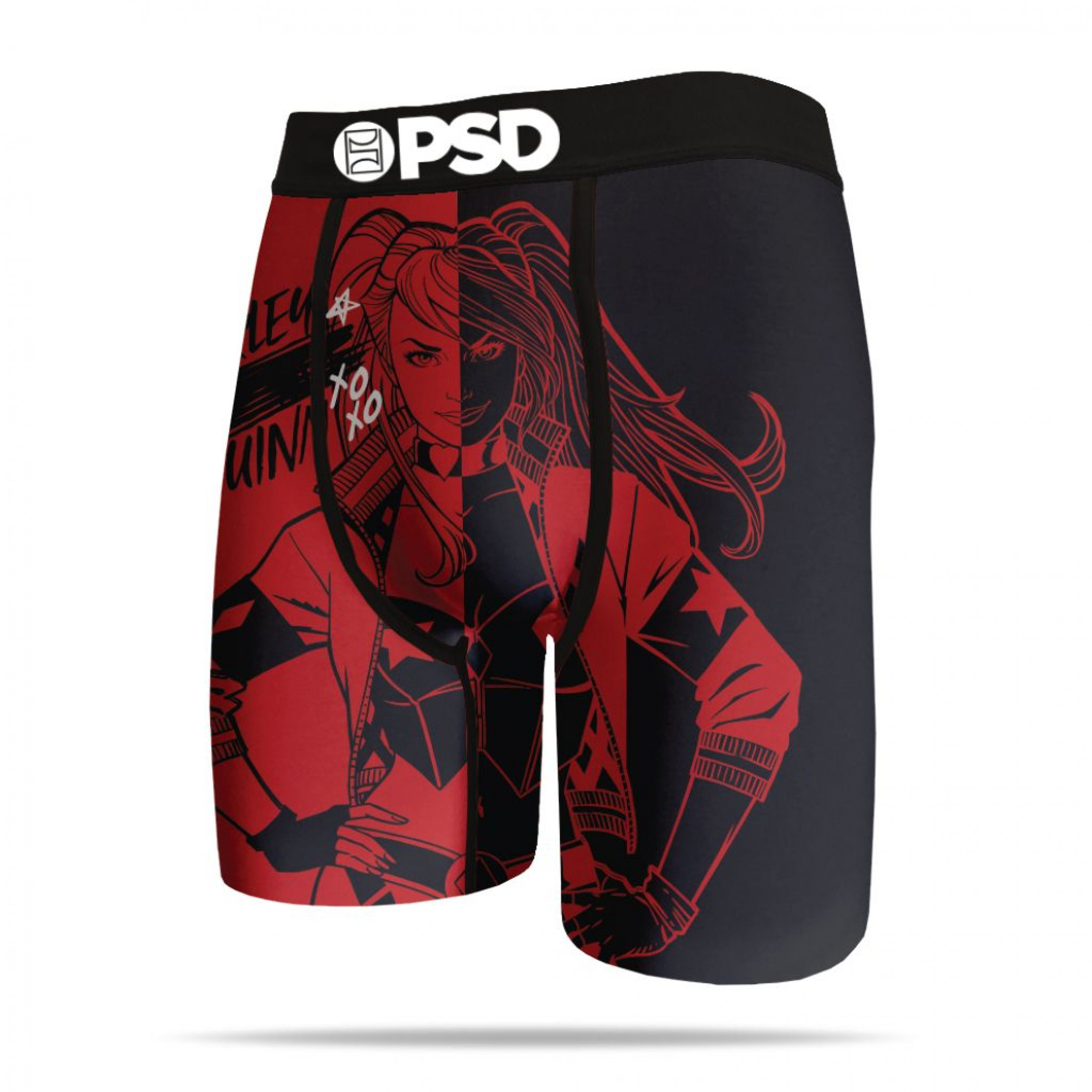 DC Comics Harley Quinn Solo Men's PSD Boxer Briefs, Black