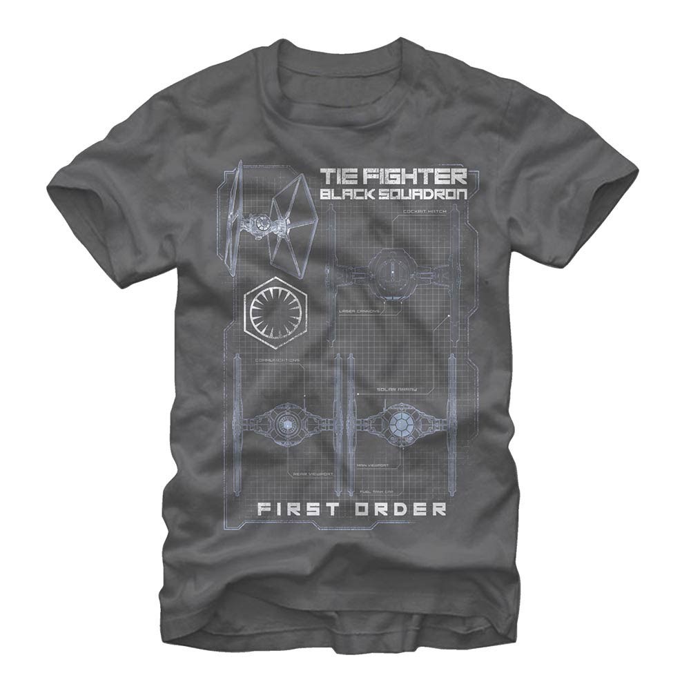 Star Wars Episode 7 First Squadron Gray T-Shirt, Grey