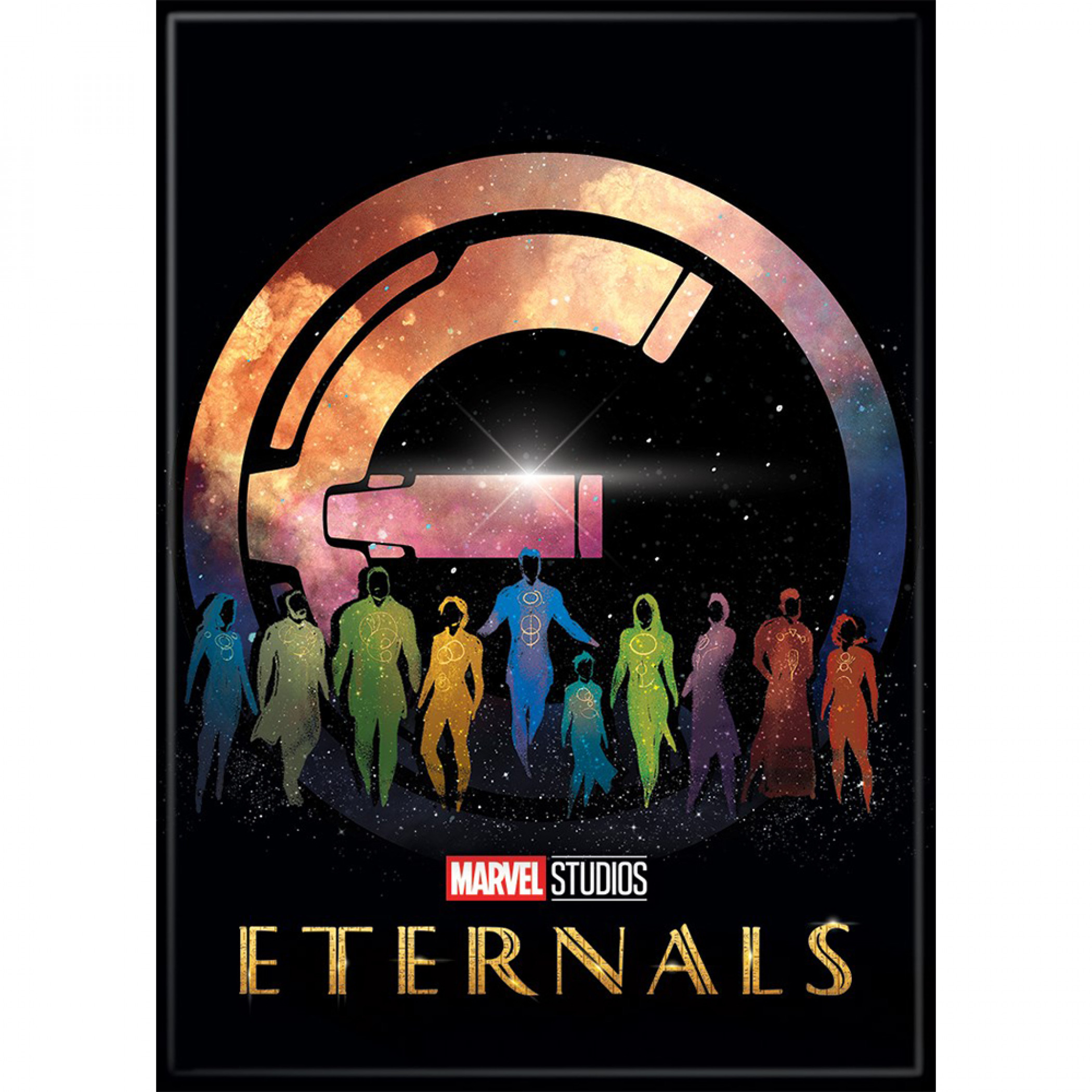 Marvel Comics Eternals E Logo and Figures Magnet, Multi-Color
