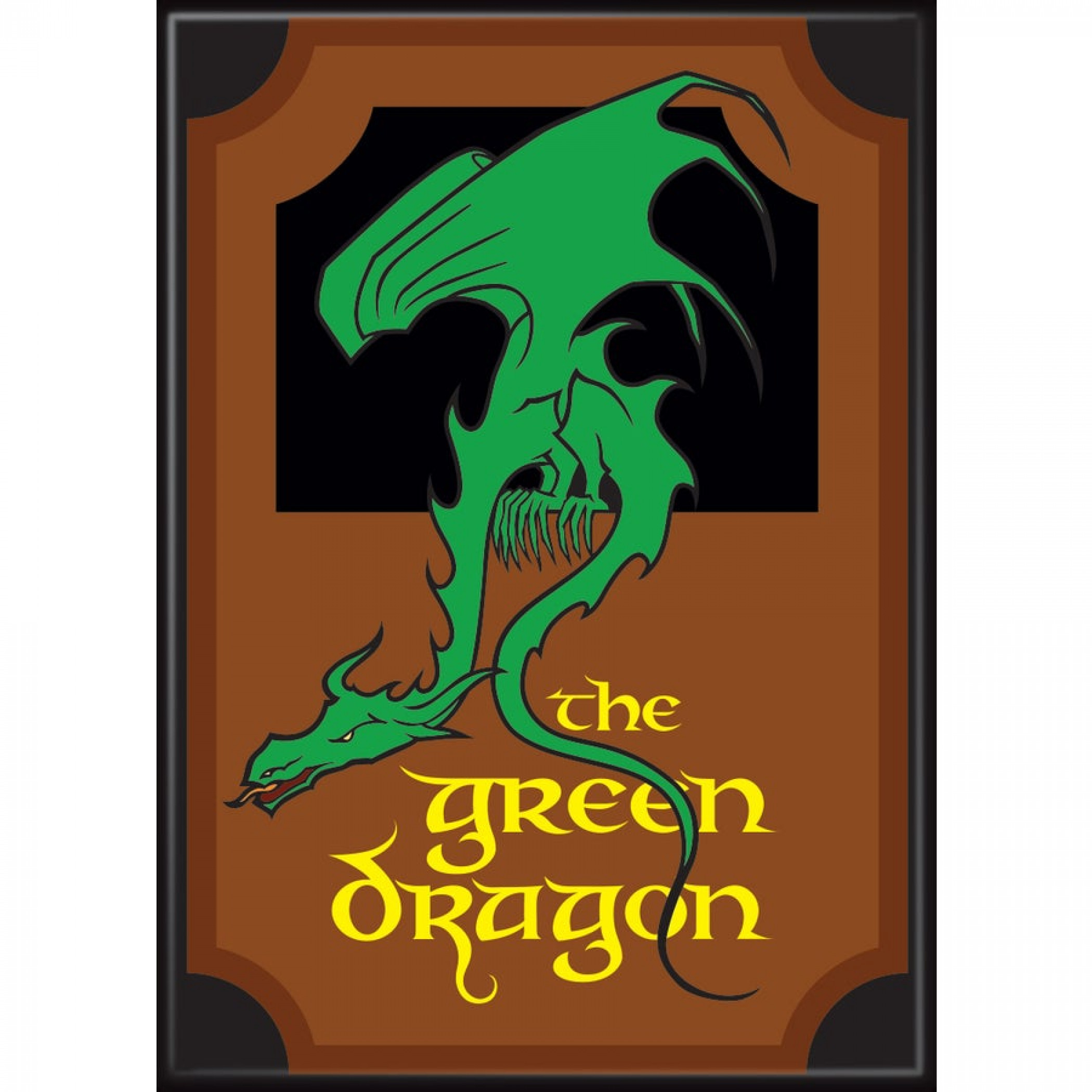 Lord of The Rings The Green Dragon Sign Magnet, Brown