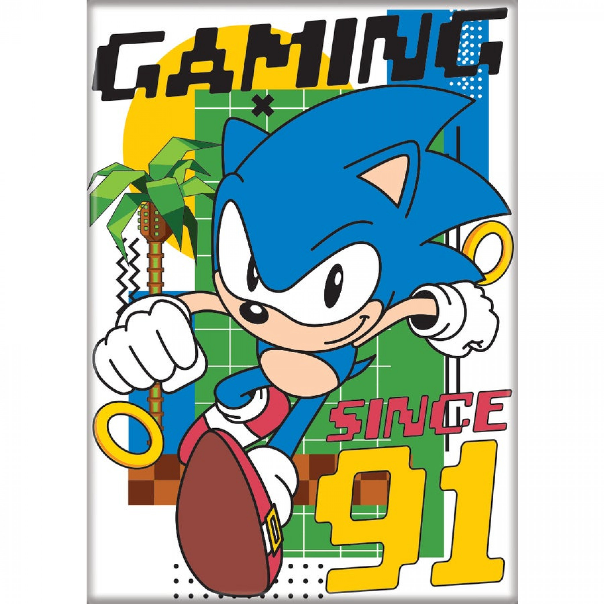 Sonic The Hedgehog Gaming Since 91 Magnet, Multi-Color