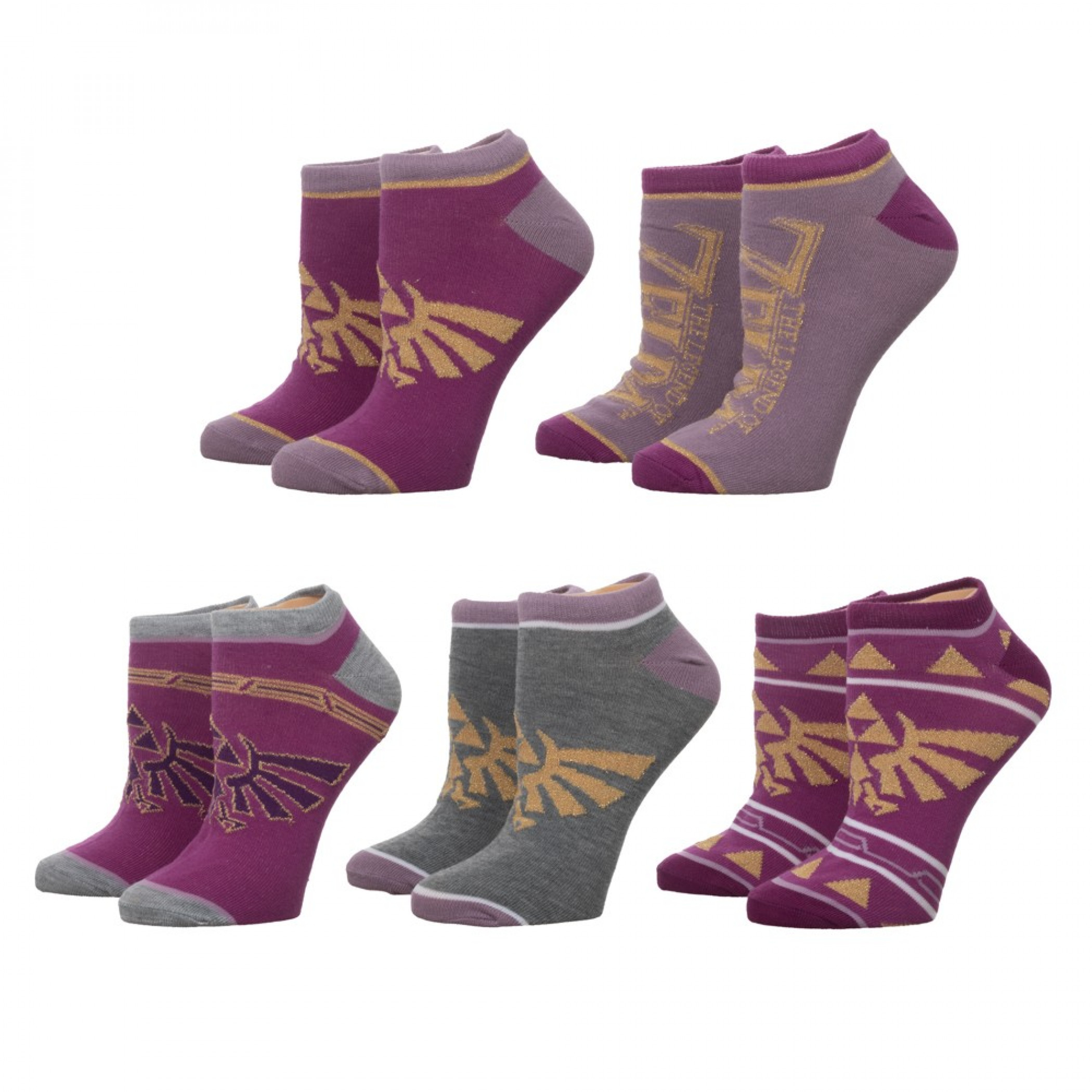 Zelda Twilight Princess 5-Pair Pack Ankle Socks, Red