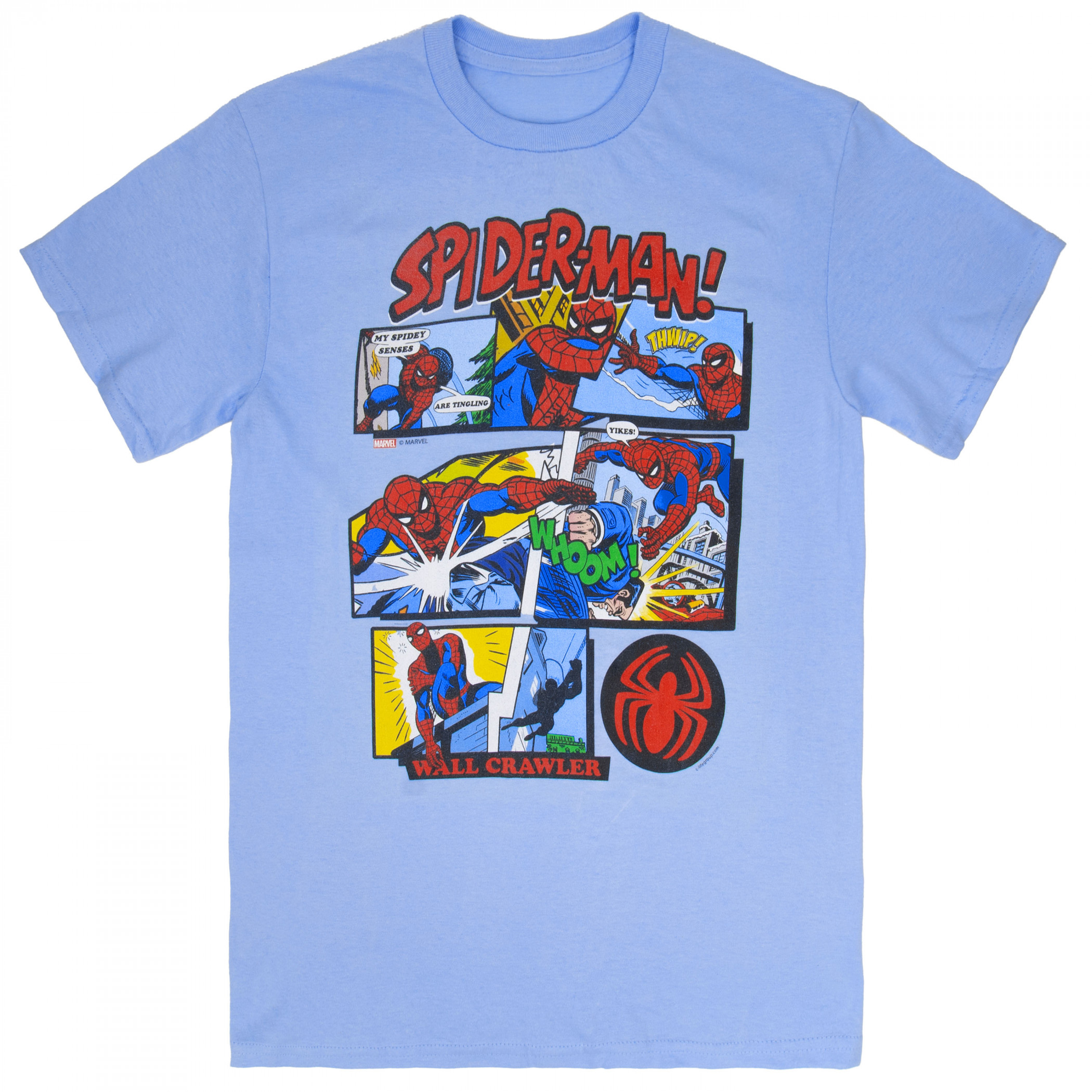 Spider-Man Comic Panels Blue T-Shirt, Blue