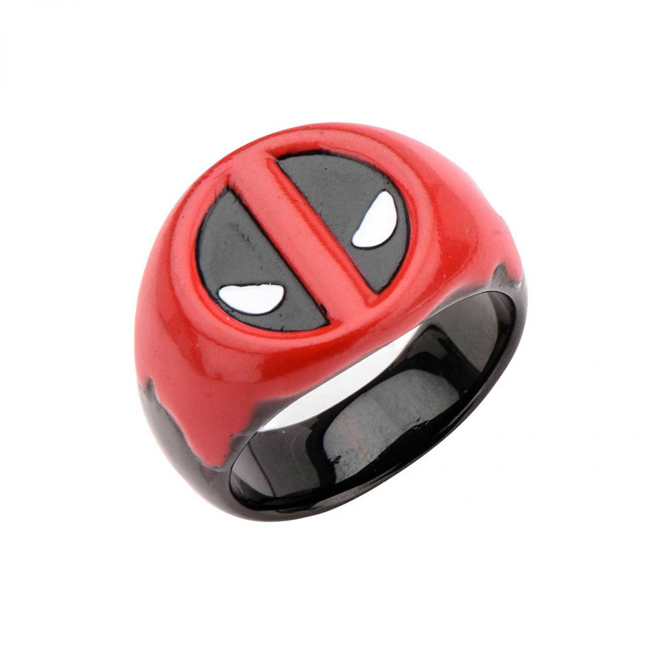 Marvel Deadpool Stainless Steel Red Blood Ring, Red