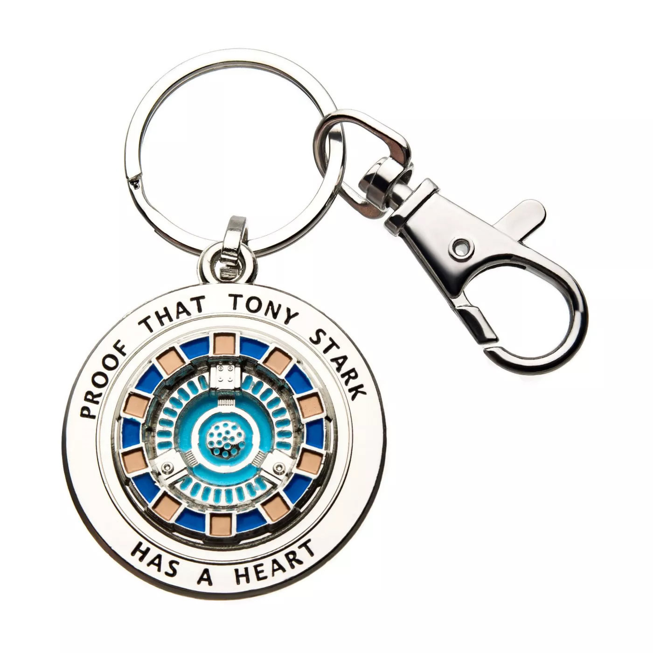 Iron Man Proof Tony Has a Heart Keychain, Silver