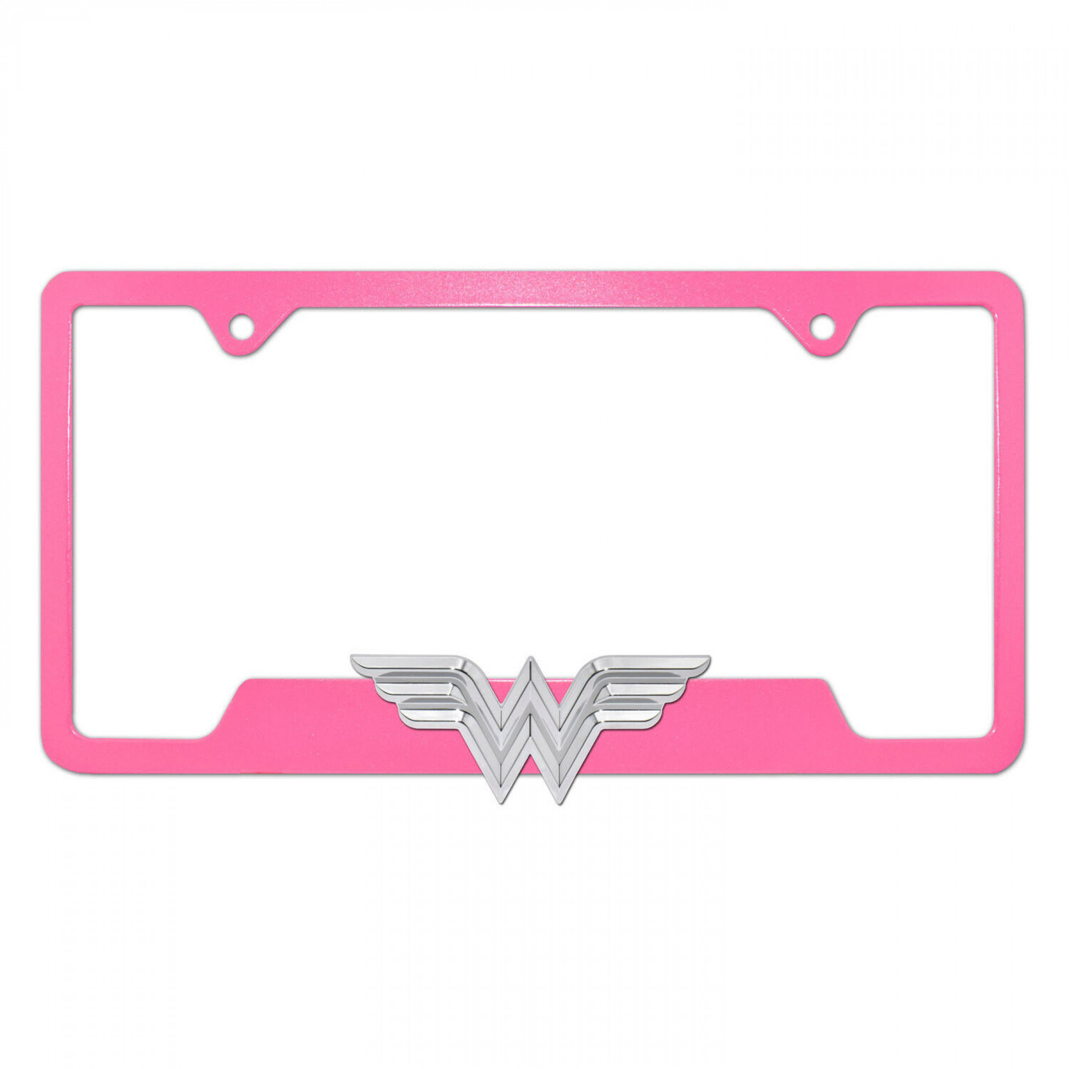 Wonder Woman 3D Pink Open License Plate Frame, Pink